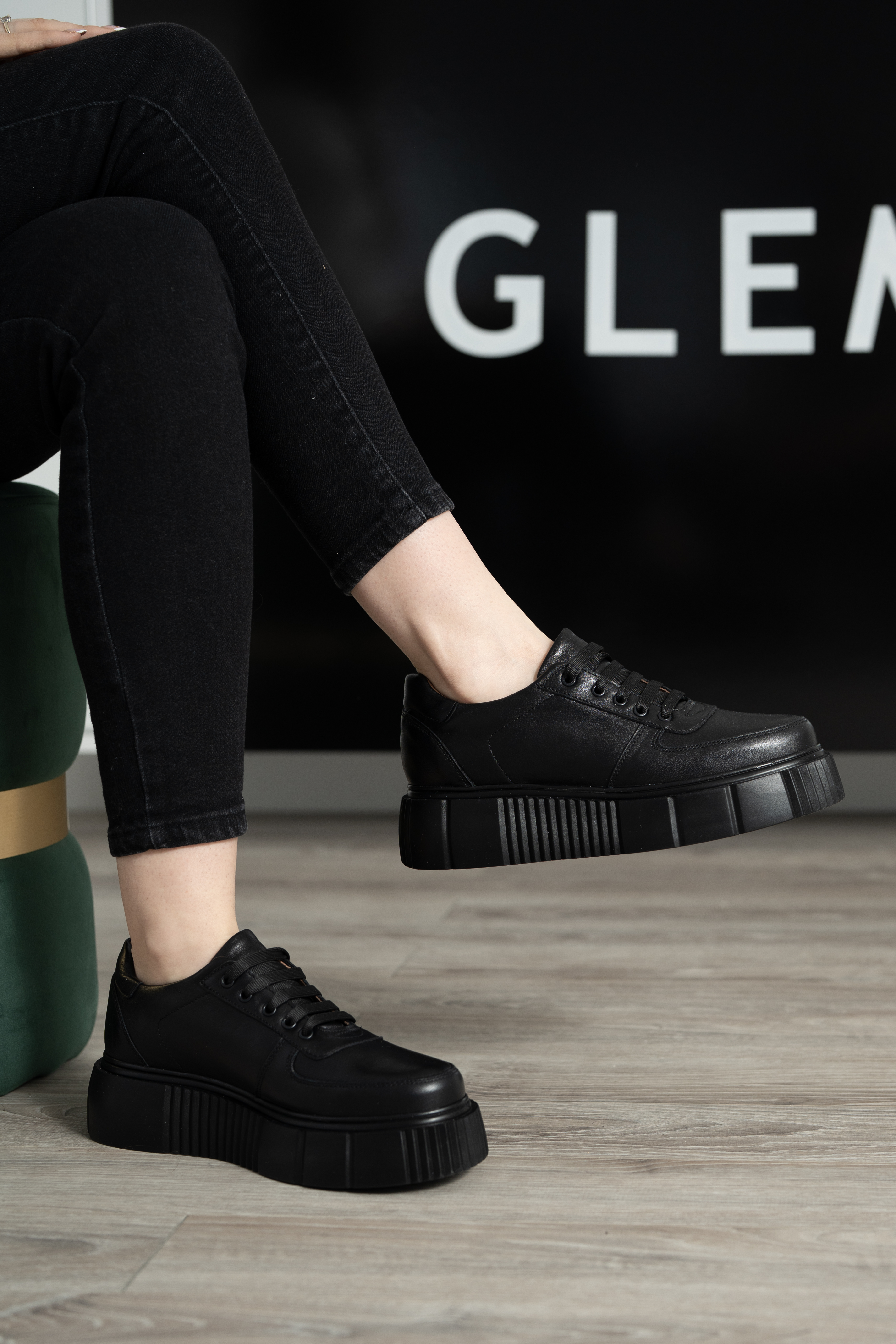 Pantofi casual dama, Glemis, piele naturala - Model: AN-1475, Culoare: Negru, Marime: 38 (25 cm)