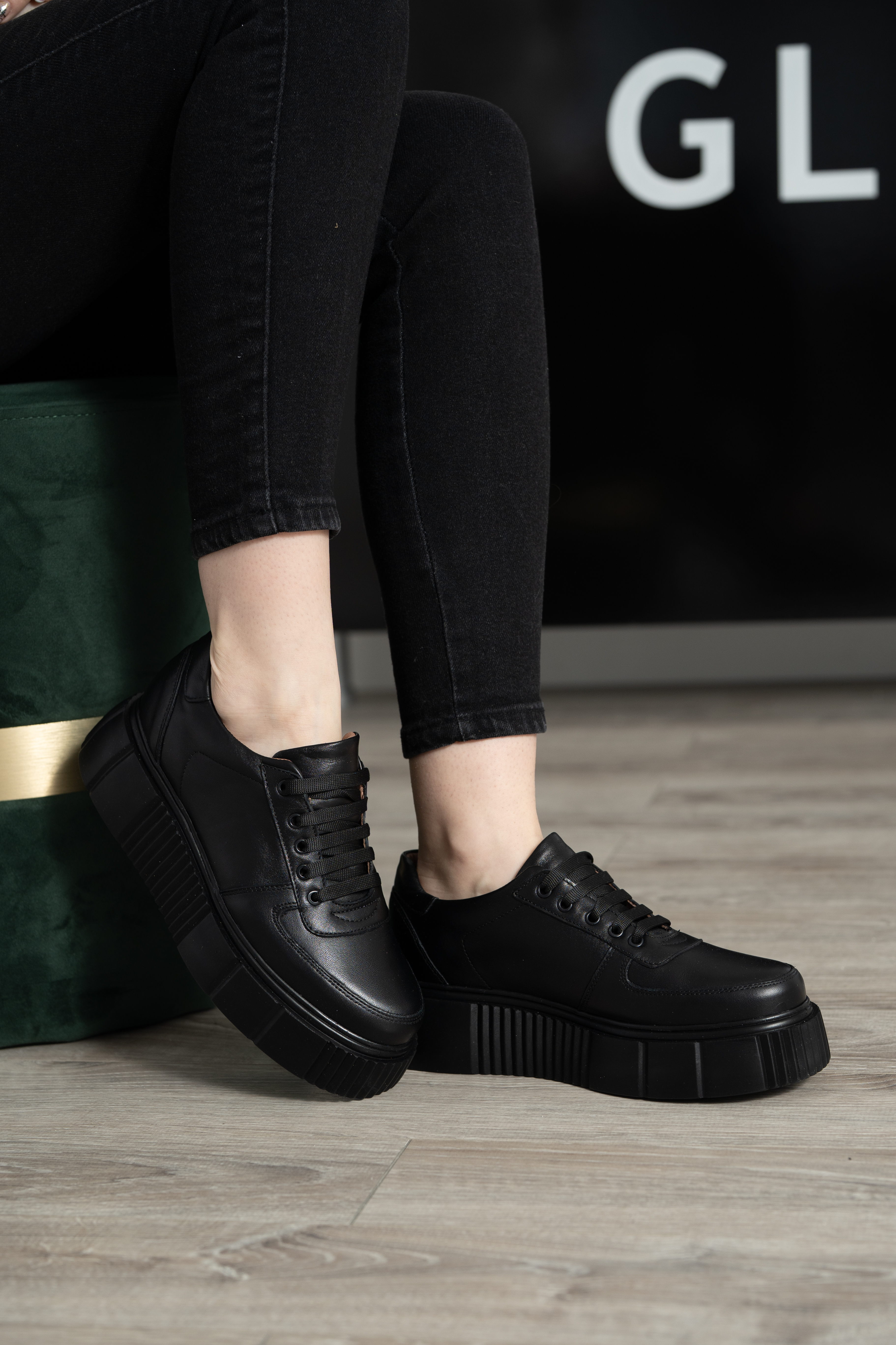Pantofi casual dama, Glemis, piele naturala - Model: AN-1475, Culoare: Negru, Marime: 38 (25 cm)