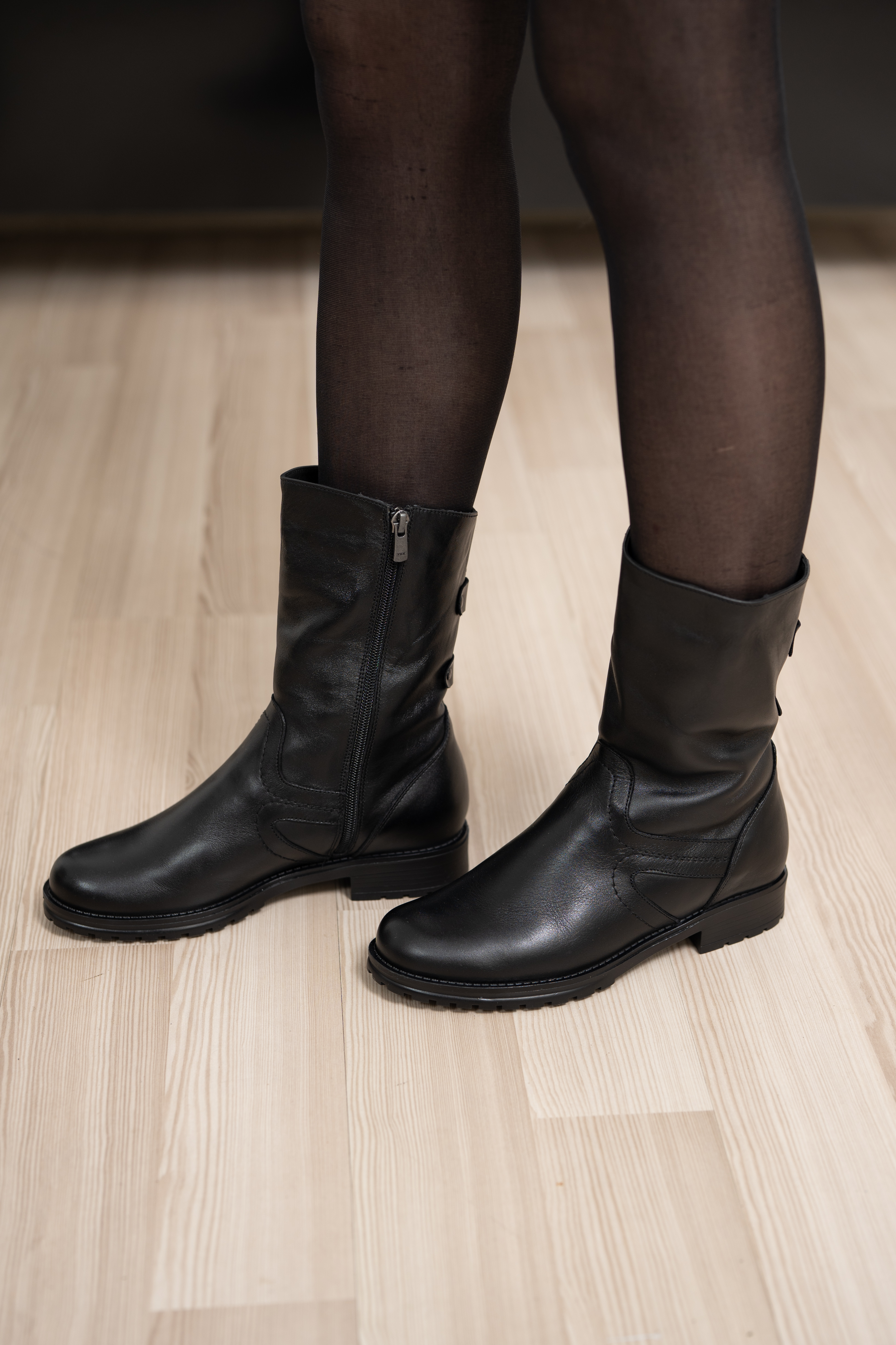 Cizme dama calpod lat, Glemis, piele naturala - Cod: AS-1920, Culoare: Negru Box, Marime: 38 (25.4 cm)