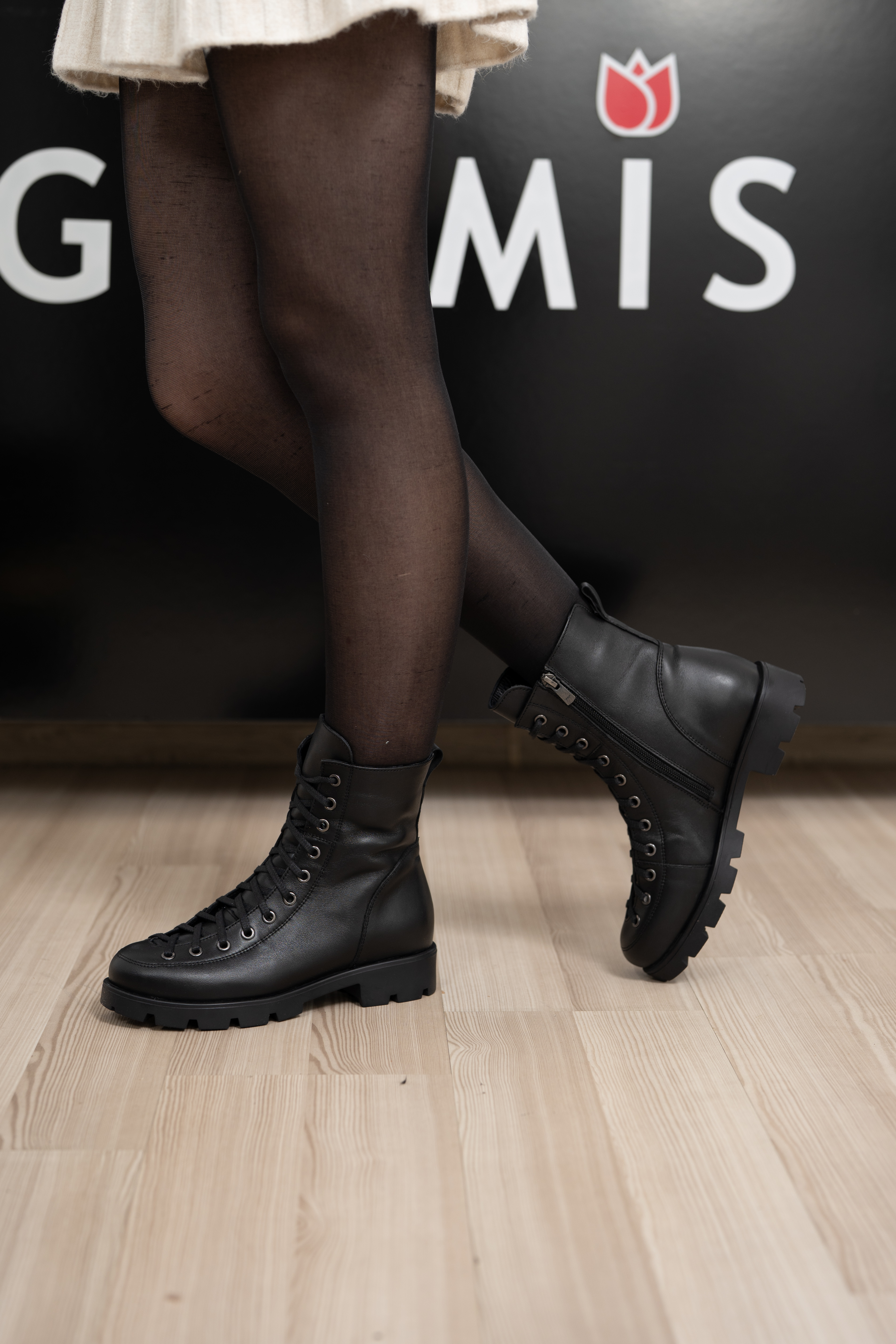 Ghete dama, Glemis, piele naturala - Cod: AS-2205, Culoare: Negru Box, Marime: 38 (25.2 cm)