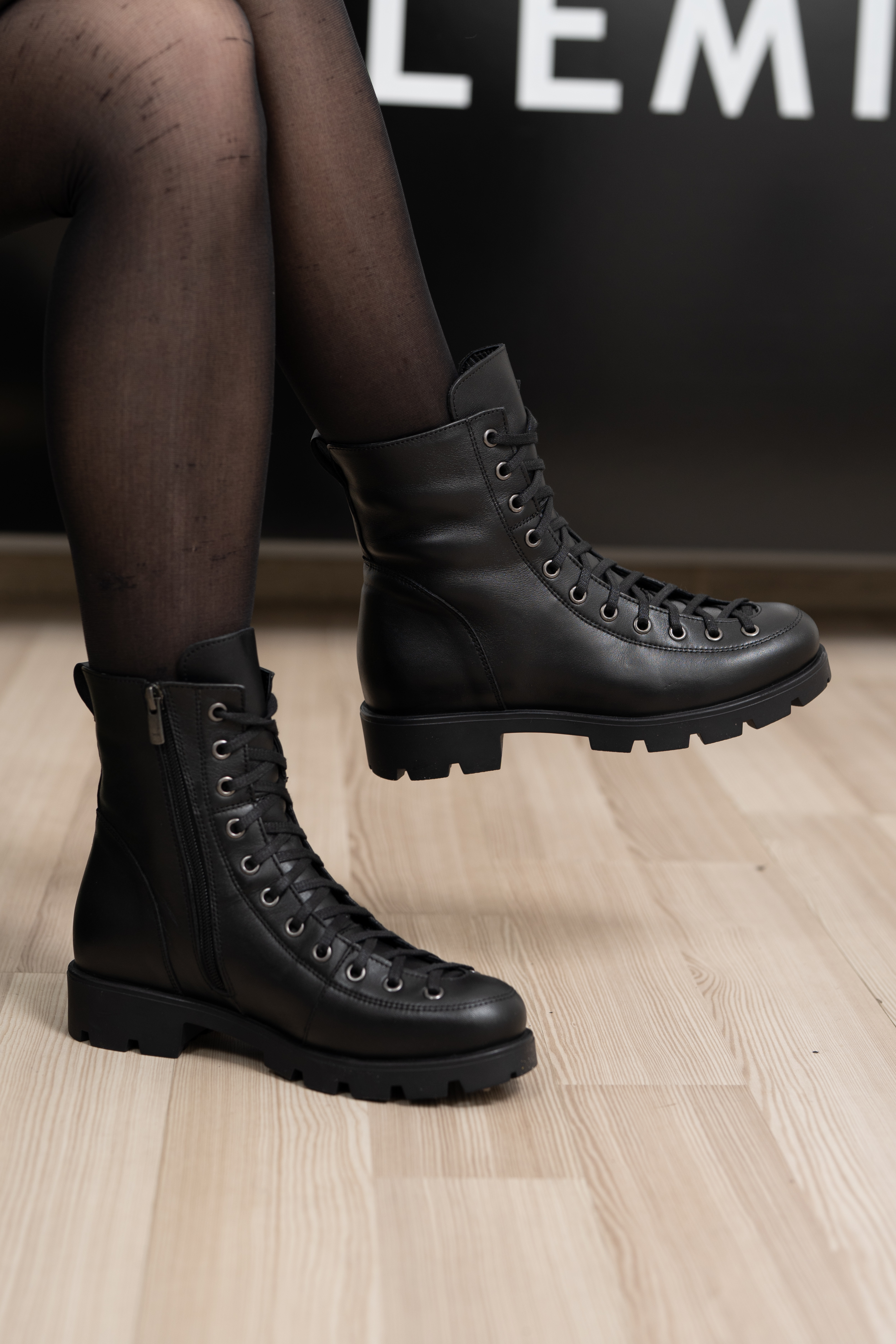 Ghete dama, Glemis, piele naturala - Cod: AS-2205, Culoare: Negru Box, Marime: 38 (25.2 cm)