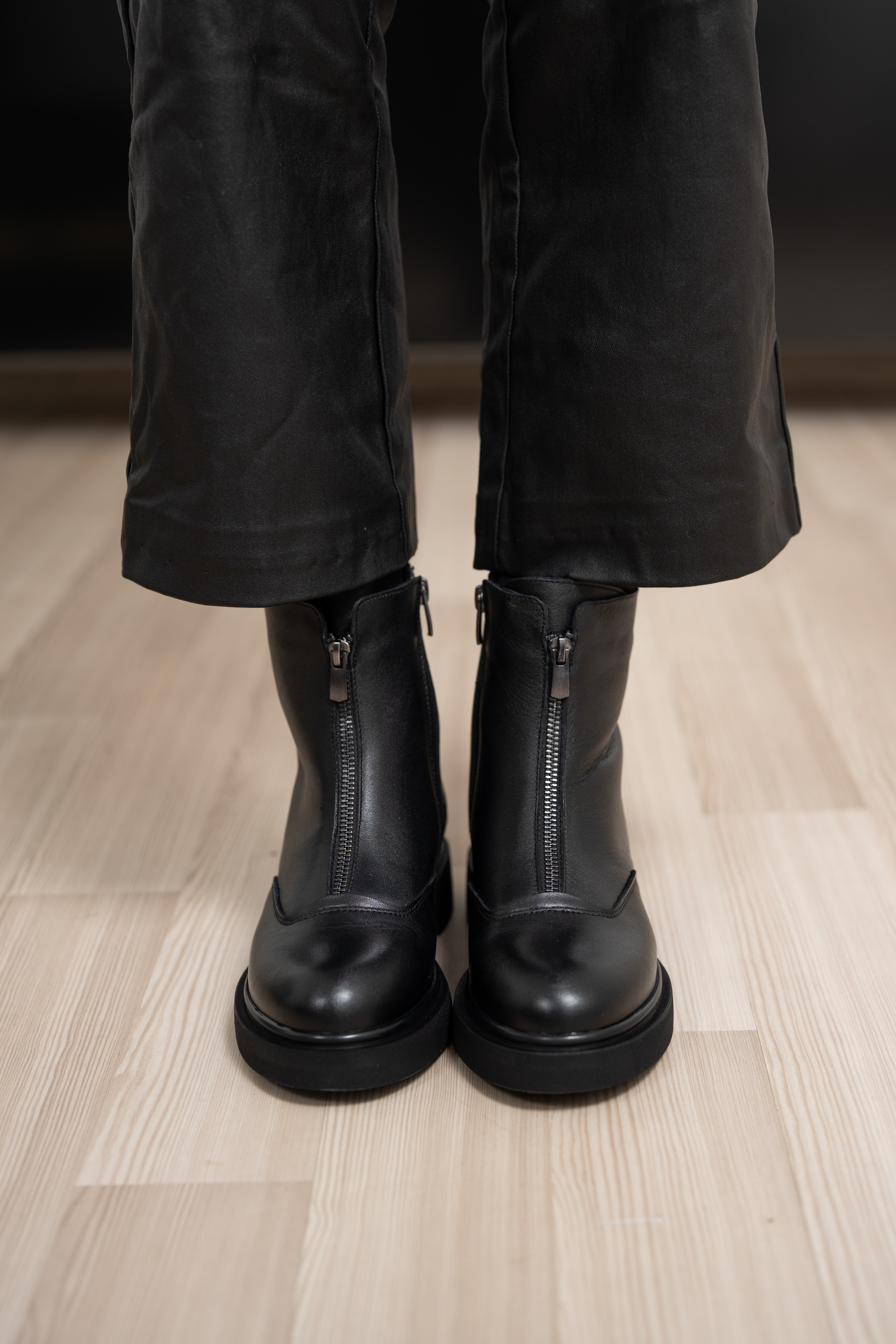 Ghete dama, Glemis, piele naturala - Cod: AS-2327, Culoare: Negru Box, Marime: 38 (25.1 cm)