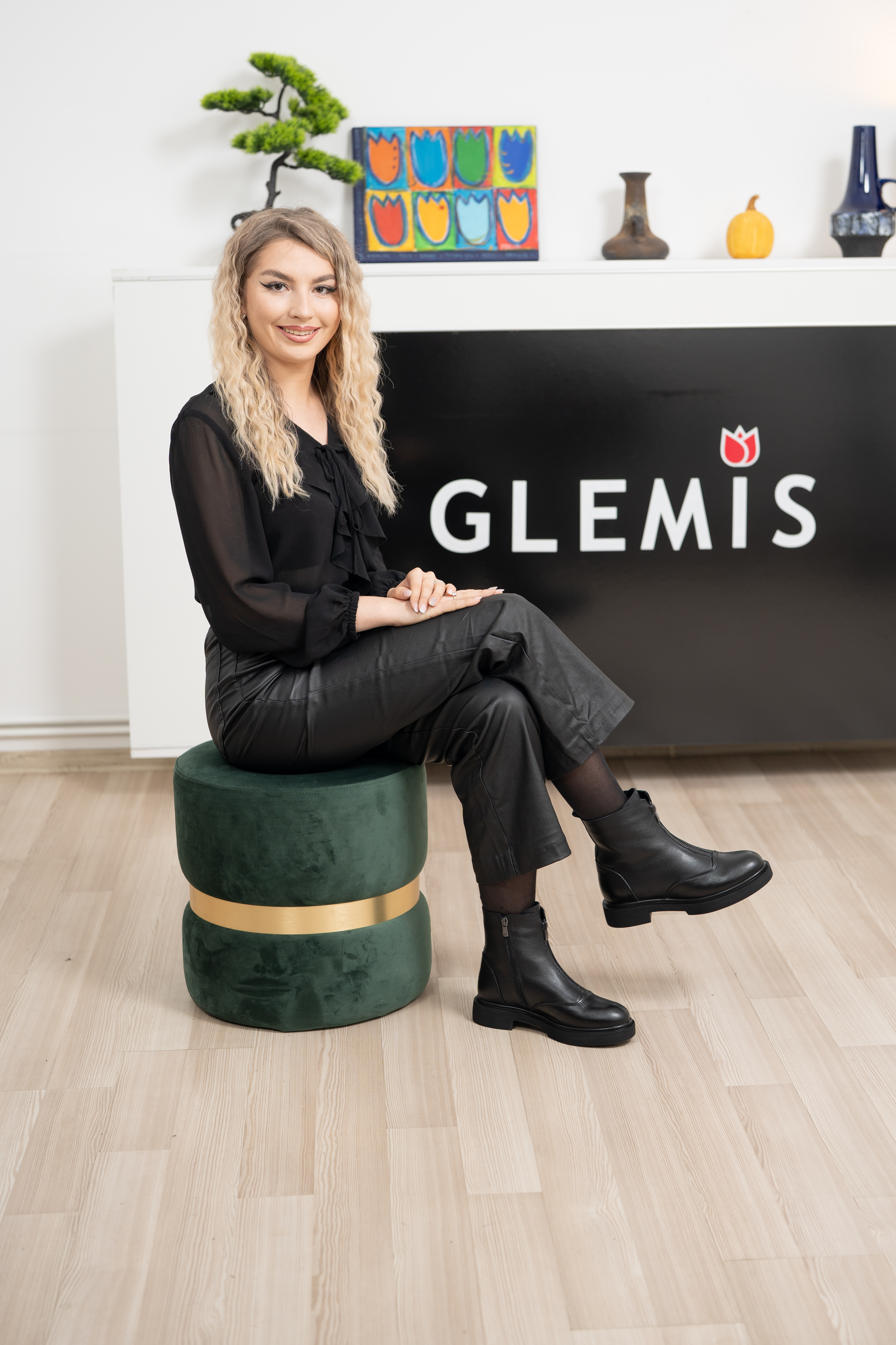 Ghete dama, Glemis, piele naturala - Cod: AS-2327, Culoare: Negru Box, Marime: 38 (25.1 cm)