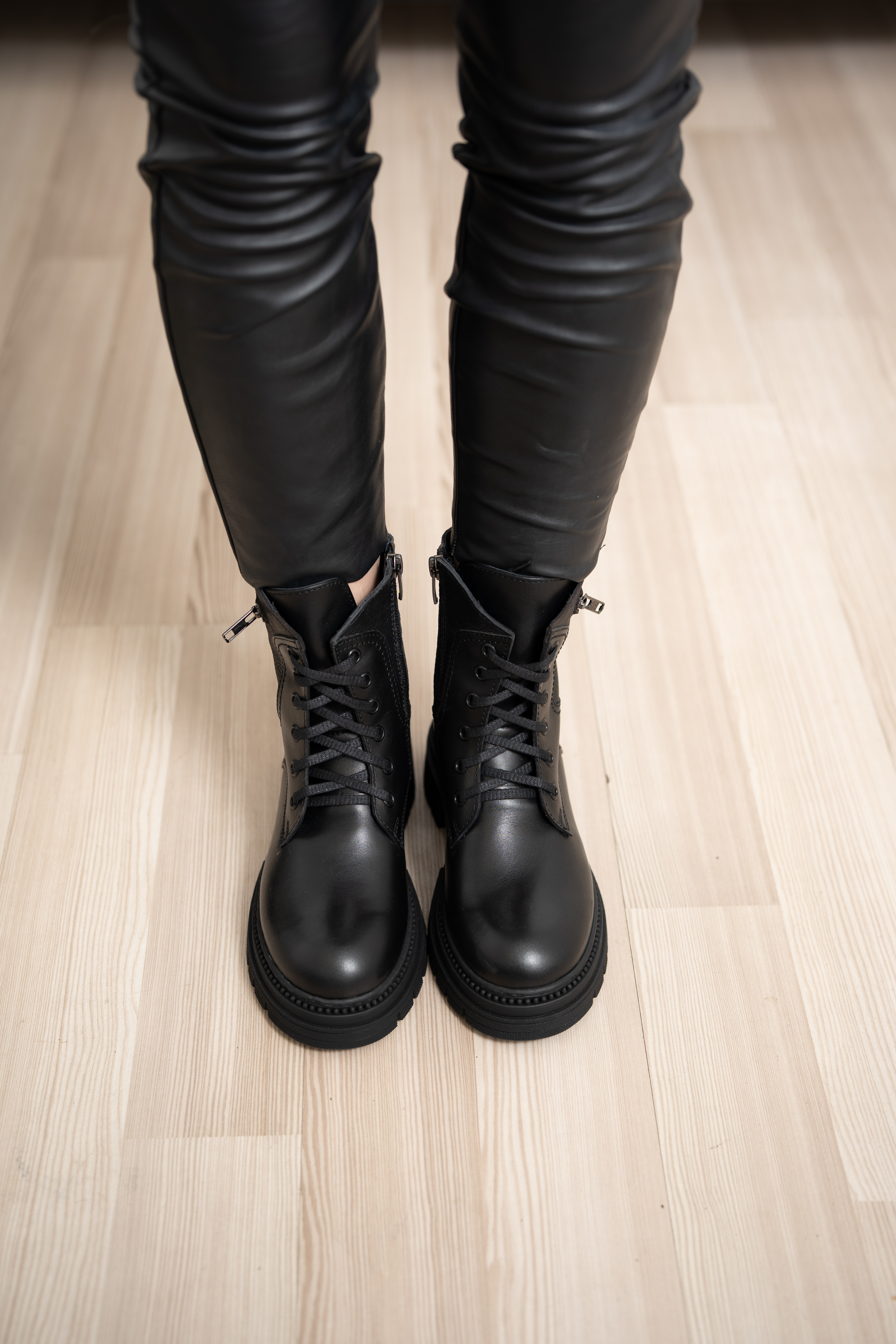 Ghete dama, Glemis, piele naturala - Cod: AS-2404, Culoare: Negru Box, Marime: 38 (24.8 cm)