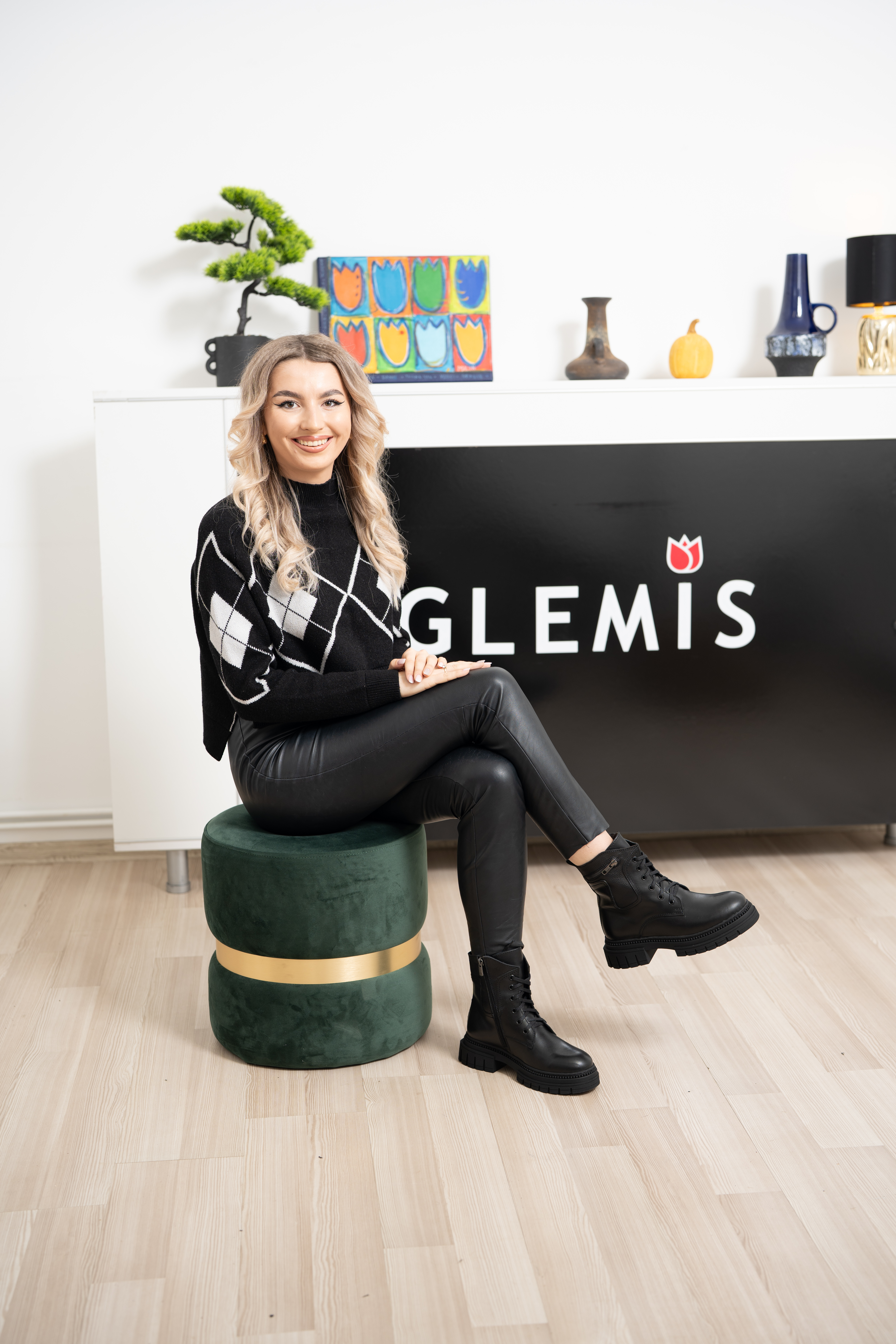 Ghete dama, Glemis, piele naturala - Cod: AS-2404, Culoare: Negru Box, Marime: 38 (24.8 cm)