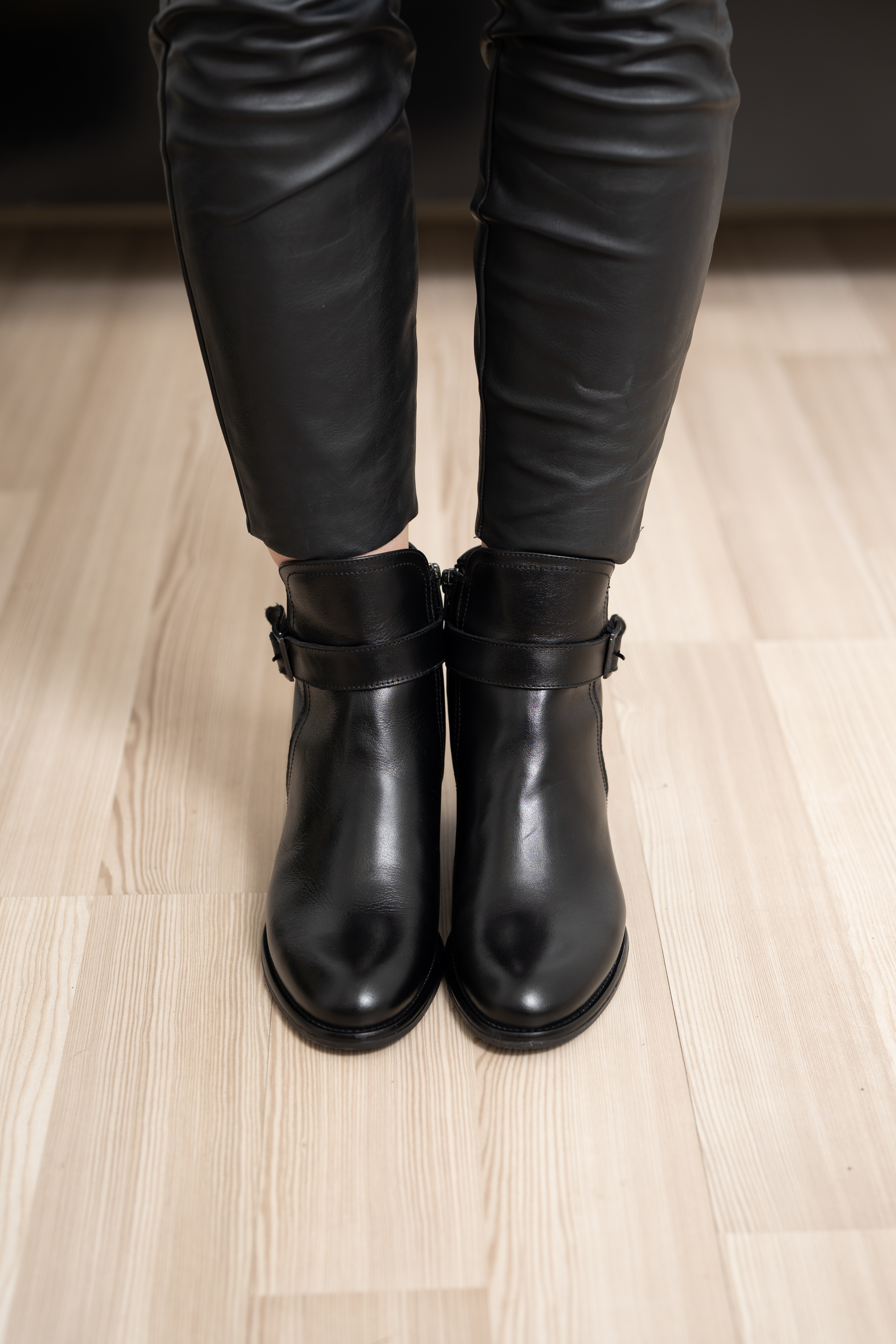 Ghete dama, Glemis, piele naturala - Cod: AS-2406, Culoare: Negru Box, Marime: 38 (25.4 cm)