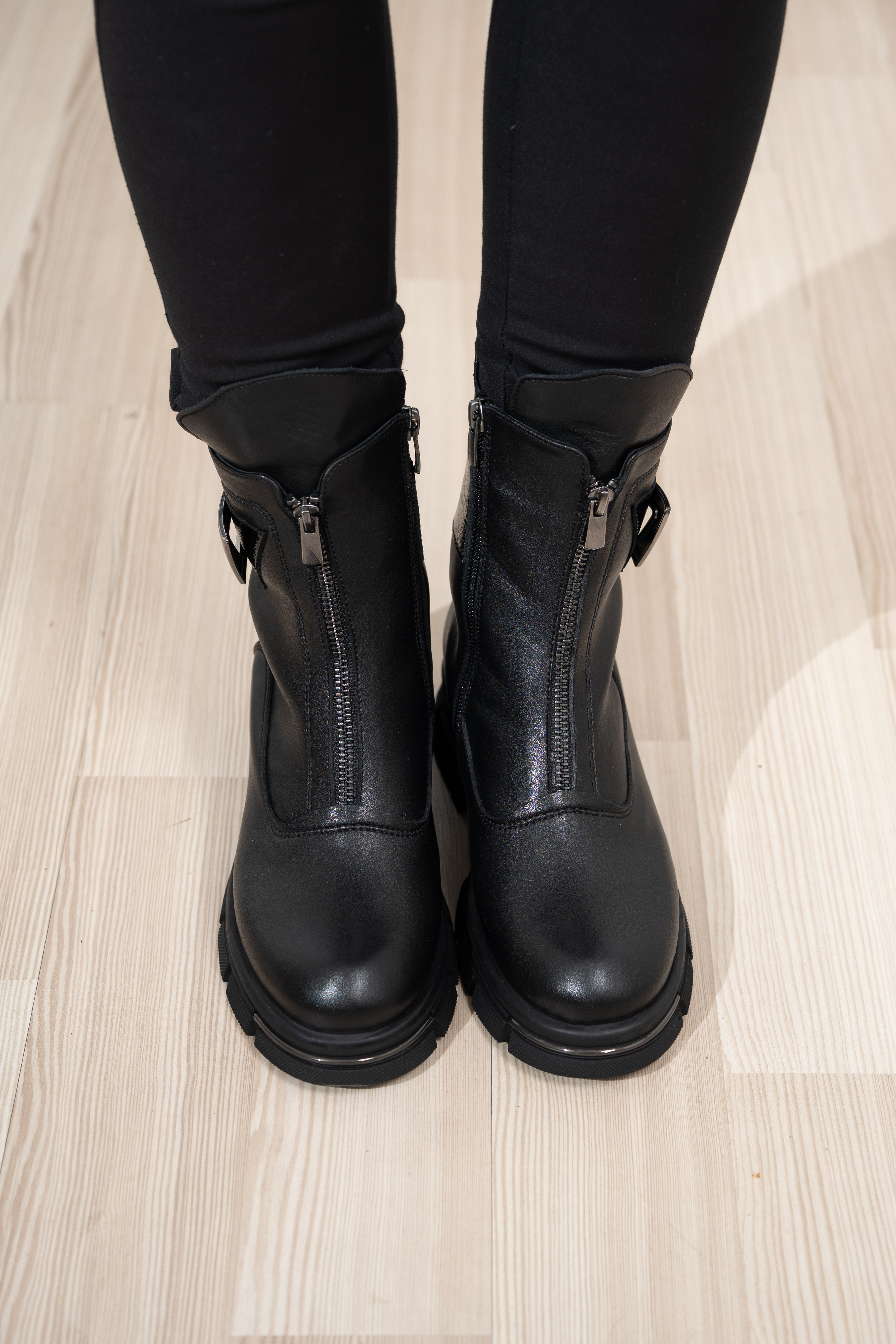 Ghete dama, Glemis, piele naturala - Cod: AS-2417, Culoare: Negru Box, Marime: 38 (24.9 cm)