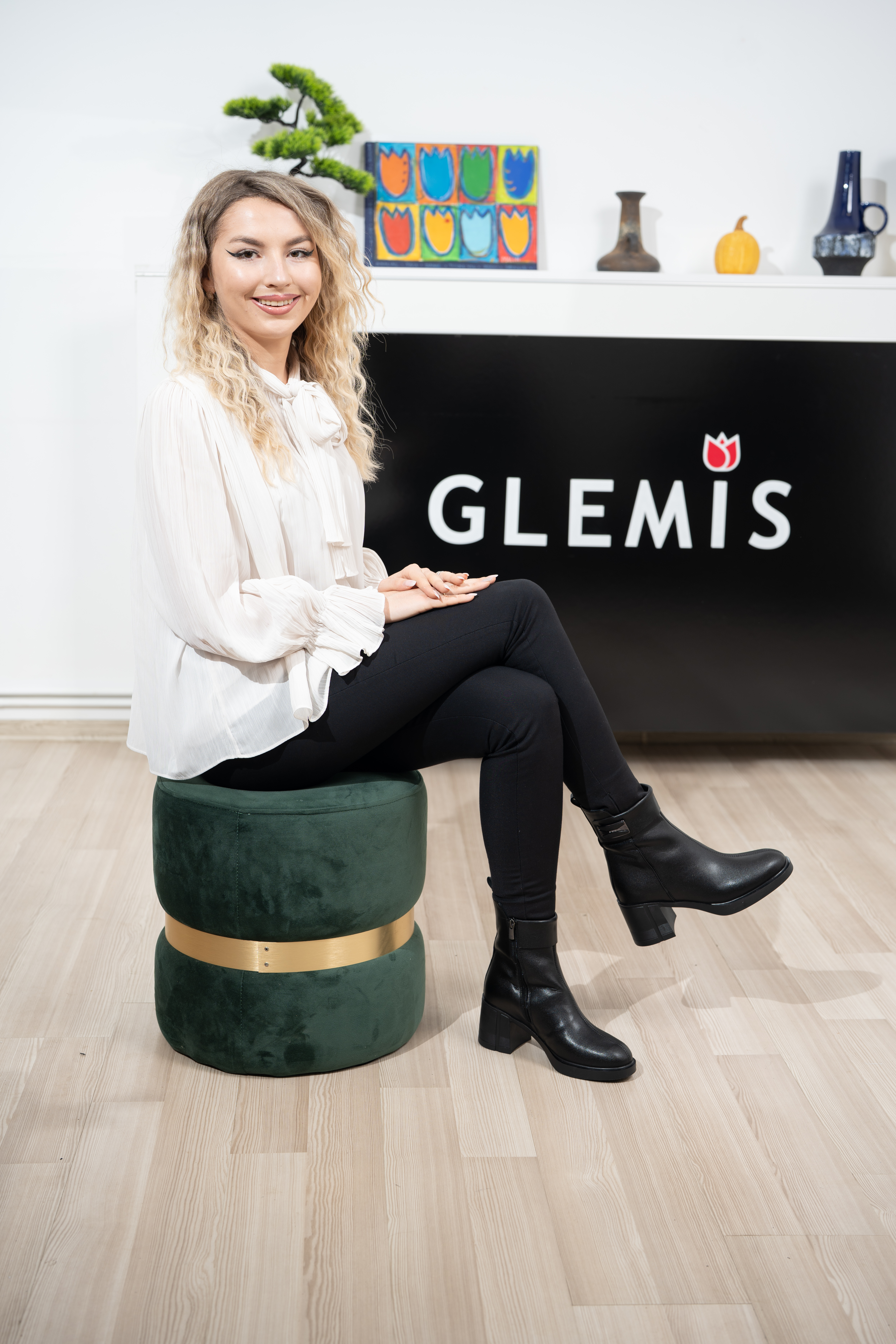 Botine dama, Glemis, piele naturala - Cod: AS-2418, Culoare: Negru Box, Marime: 38 (24.5 cm)