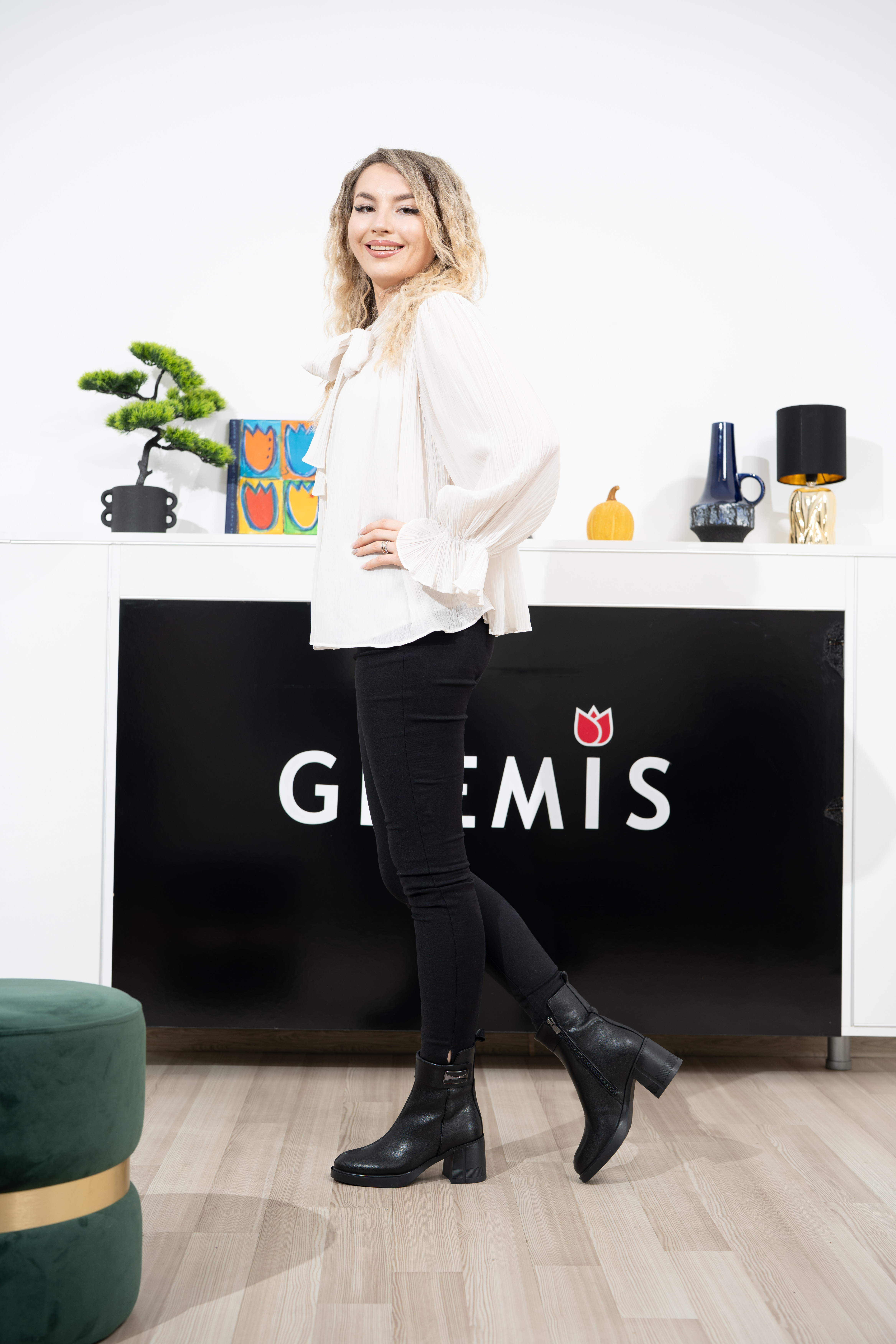 Botine dama, Glemis, piele naturala - Cod: AS-2418, Culoare: Negru Box, Marime: 38 (24.5 cm)