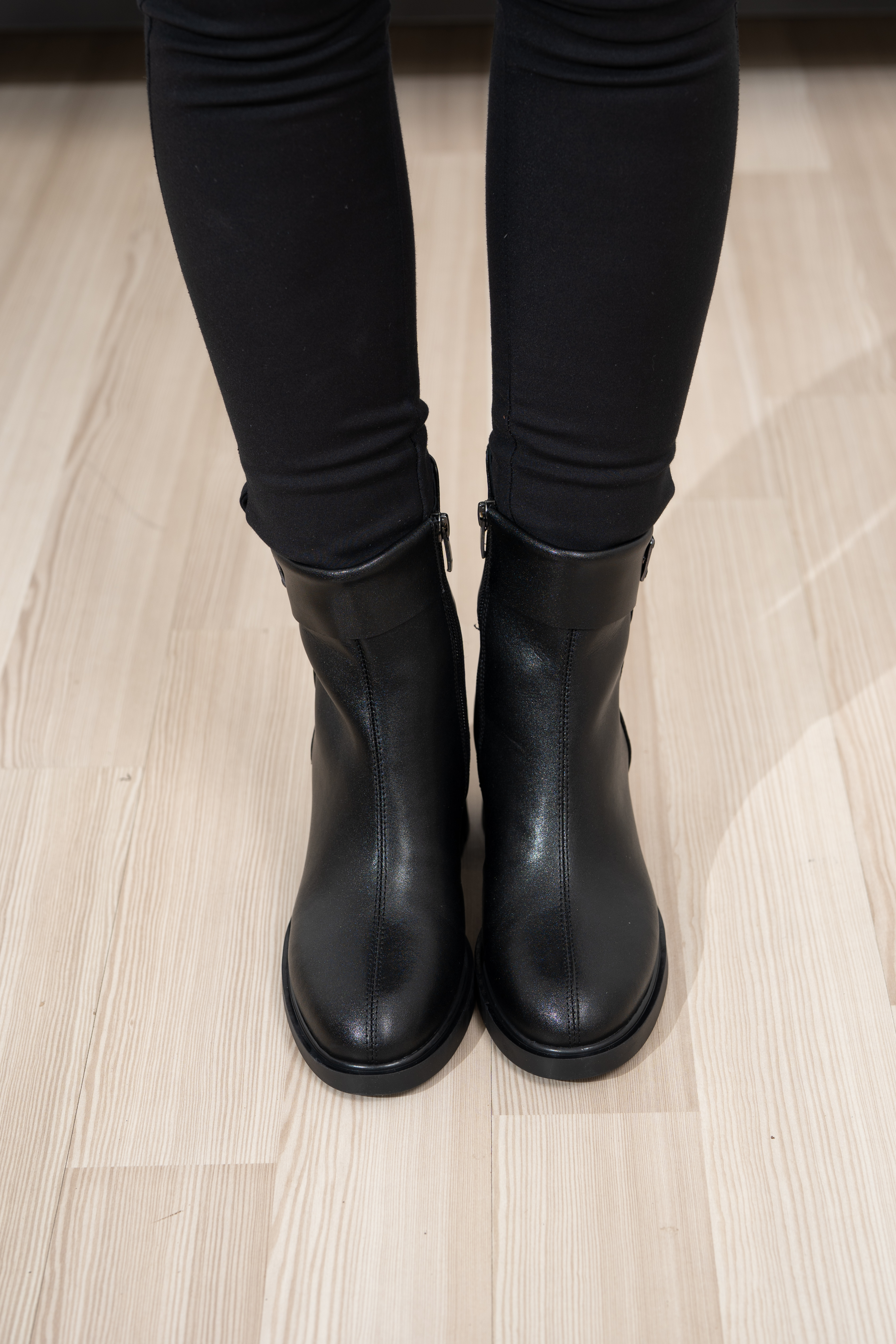 Botine dama, Glemis, piele naturala - Cod: AS-2418, Culoare: Negru Box, Marime: 38 (24.5 cm)