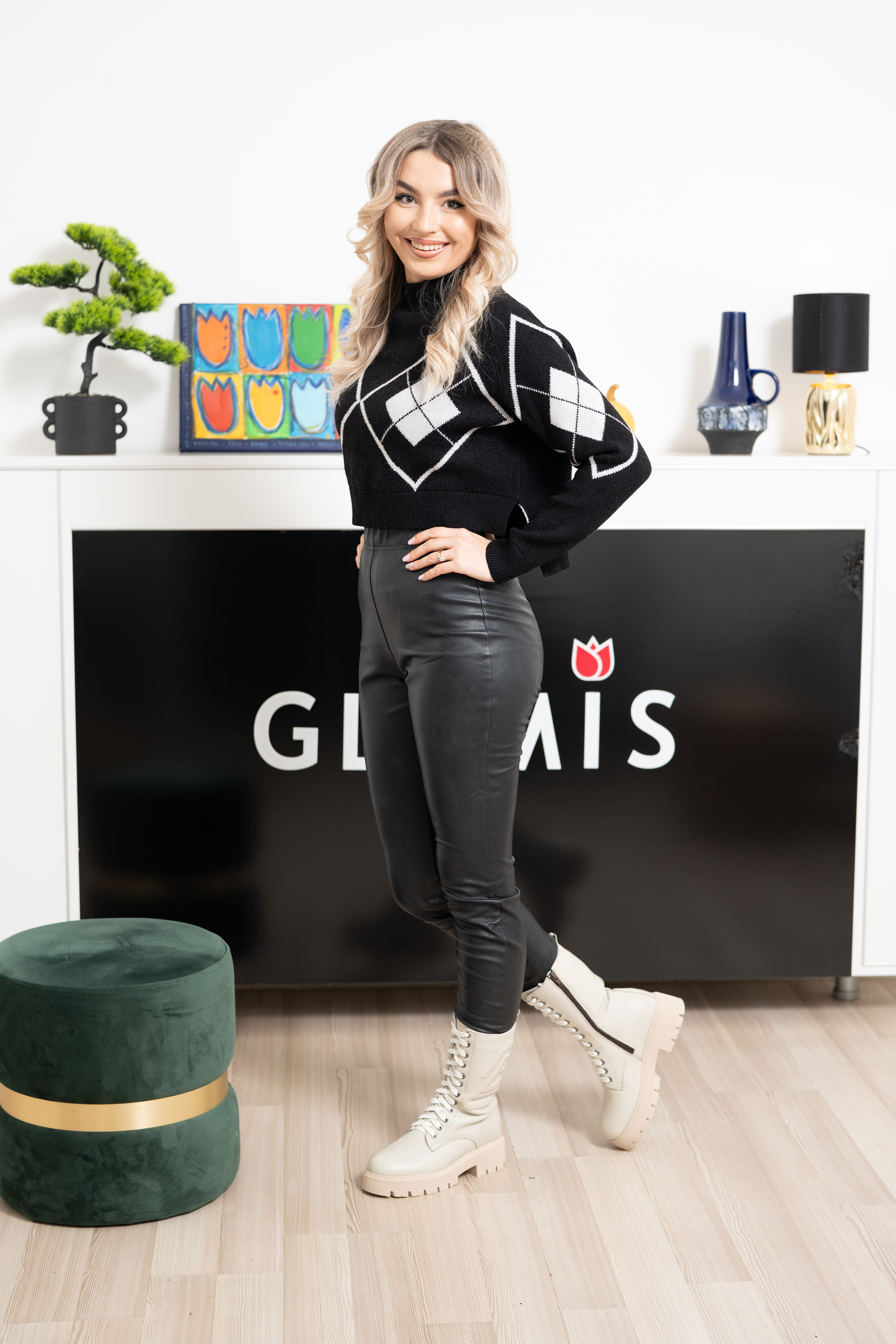 Ghete dama inalte, Glemis, piele naturala - Model: AS-florida-2425, Culoare: Bej Bizon, Marime: 38 (25.1 cm)