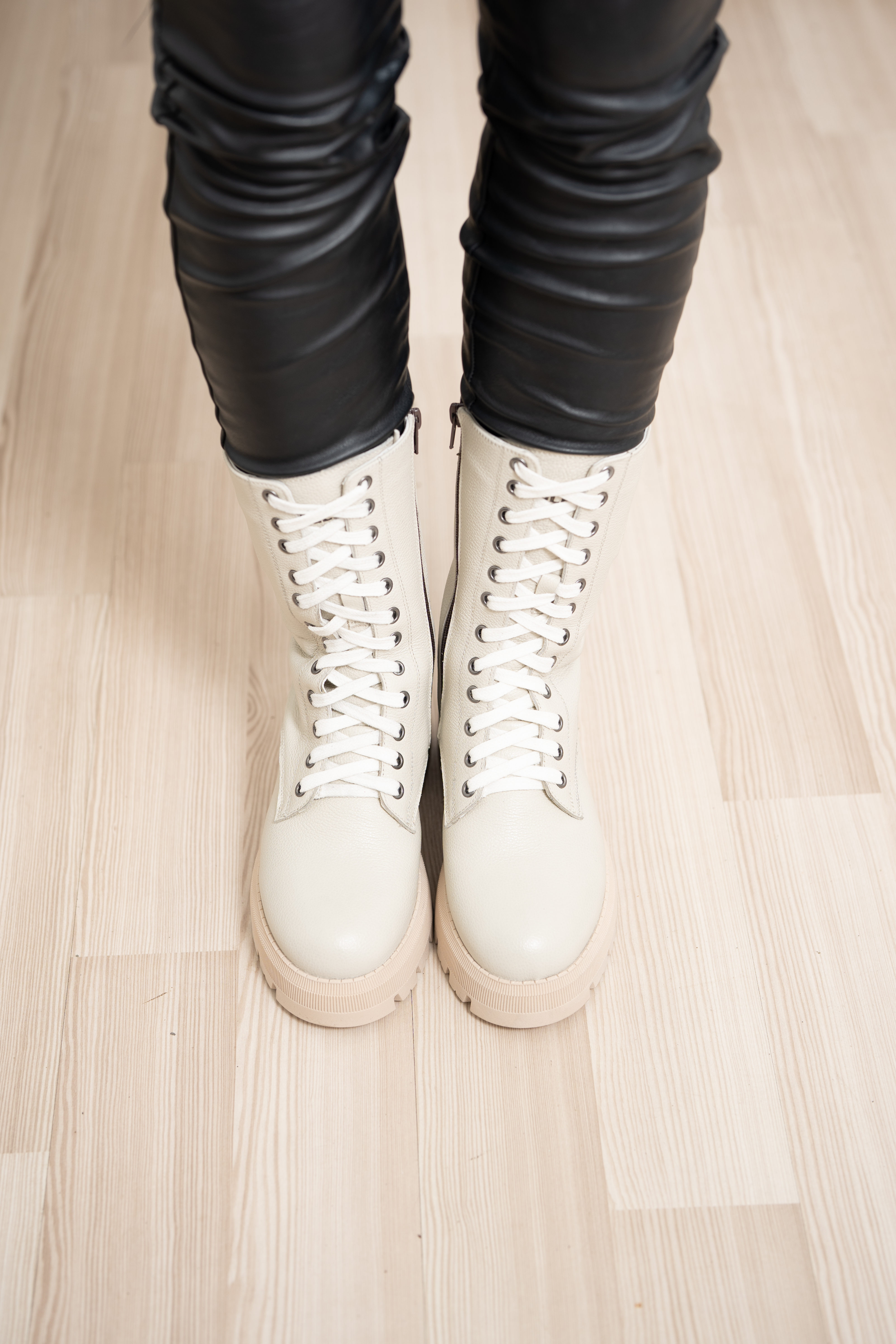 Ghete dama inalte, Glemis, piele naturala - Model: AS-florida-2425, Culoare: Bej Bizon, Marime: 38 (25.1 cm)