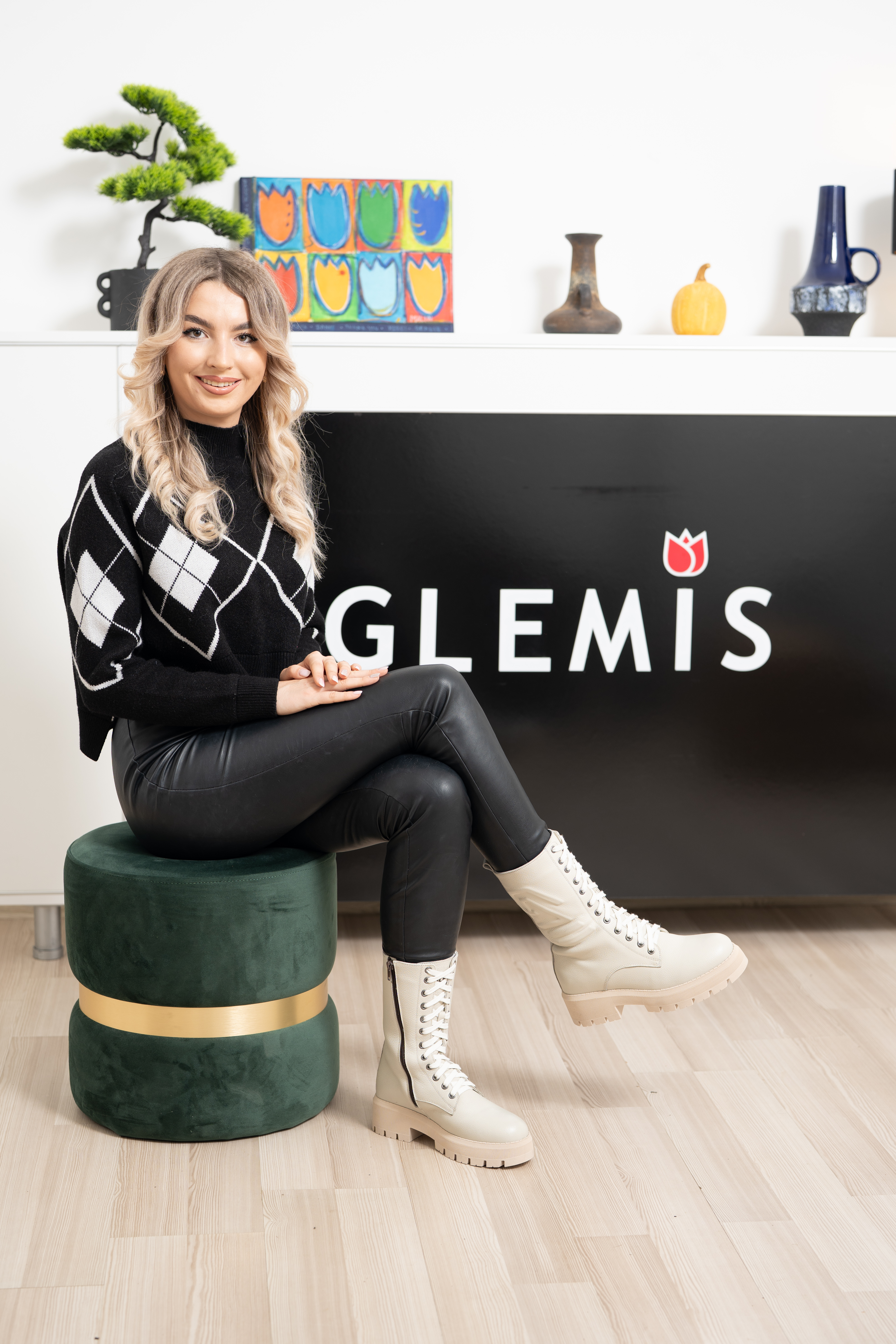 Ghete dama inalte, Glemis, piele naturala - Model: AS-florida-2425, Culoare: Bej Bizon, Marime: 38 (25.1 cm)