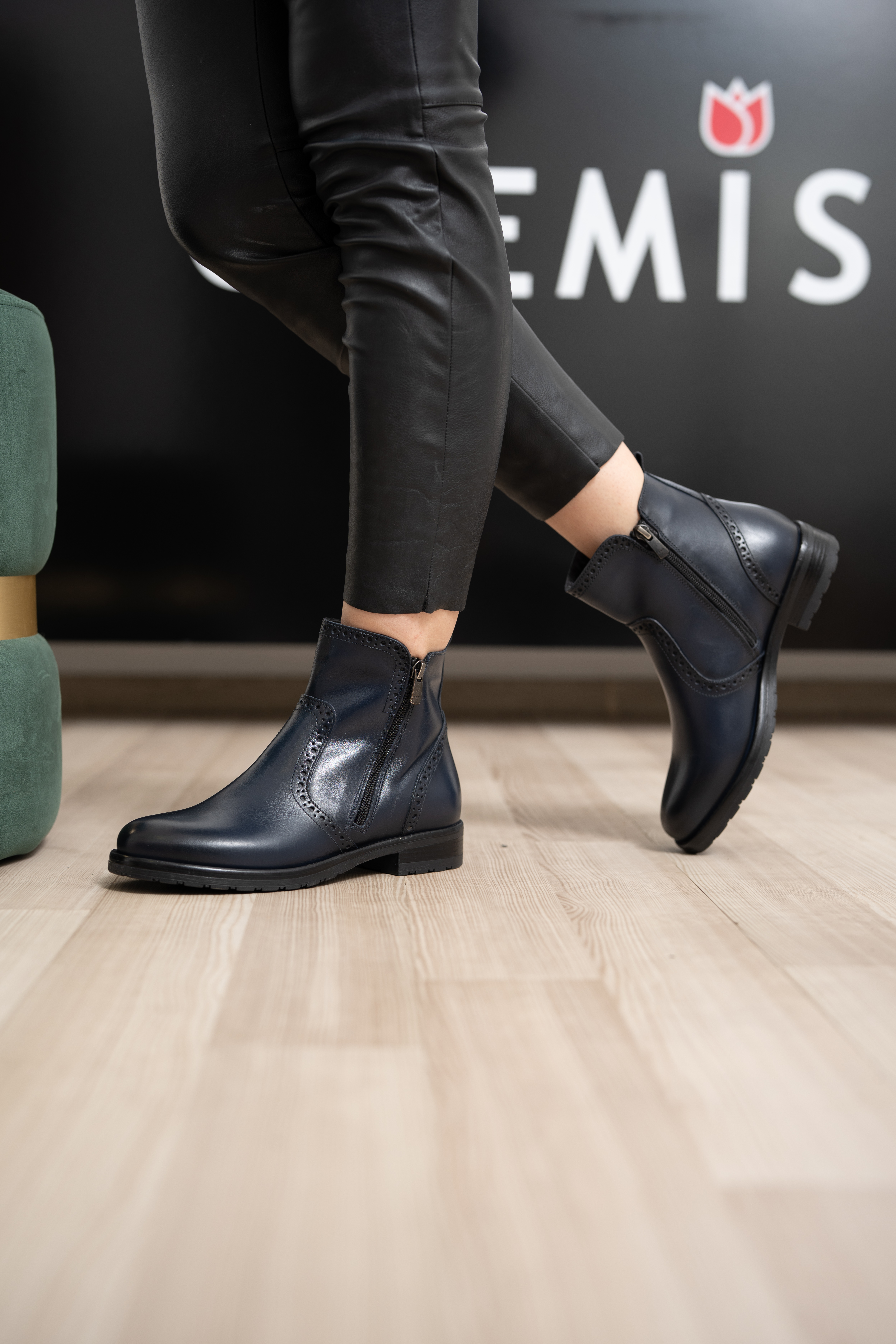 Ghete dama, Glemis, piele naturala - Cod: AS-2442, Culoare: Blue Box, Marime: 38 (25.2 cm)