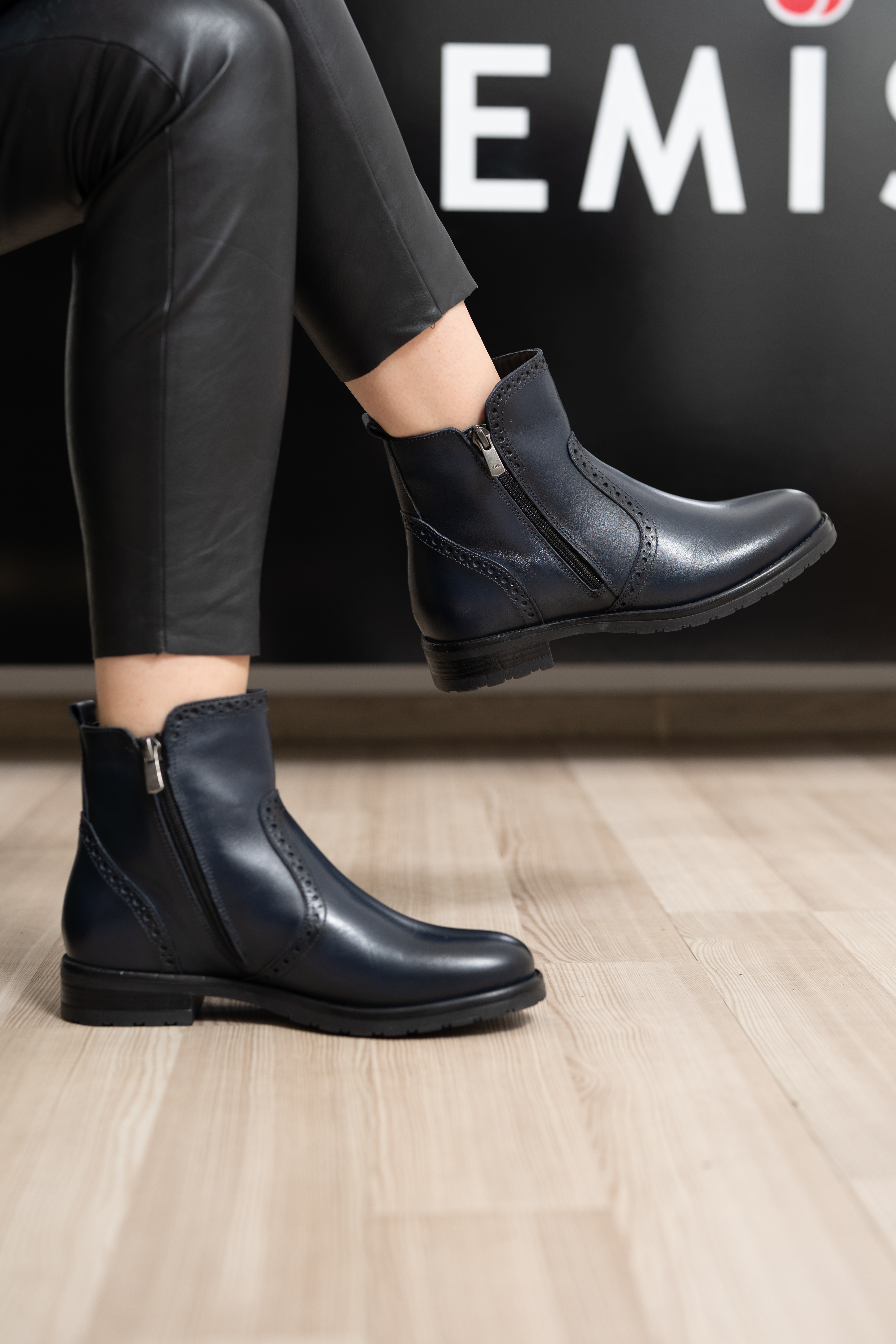 Ghete dama, Glemis, piele naturala - Cod: AS-2442, Culoare: Blue Box, Marime: 38 (25.2 cm)