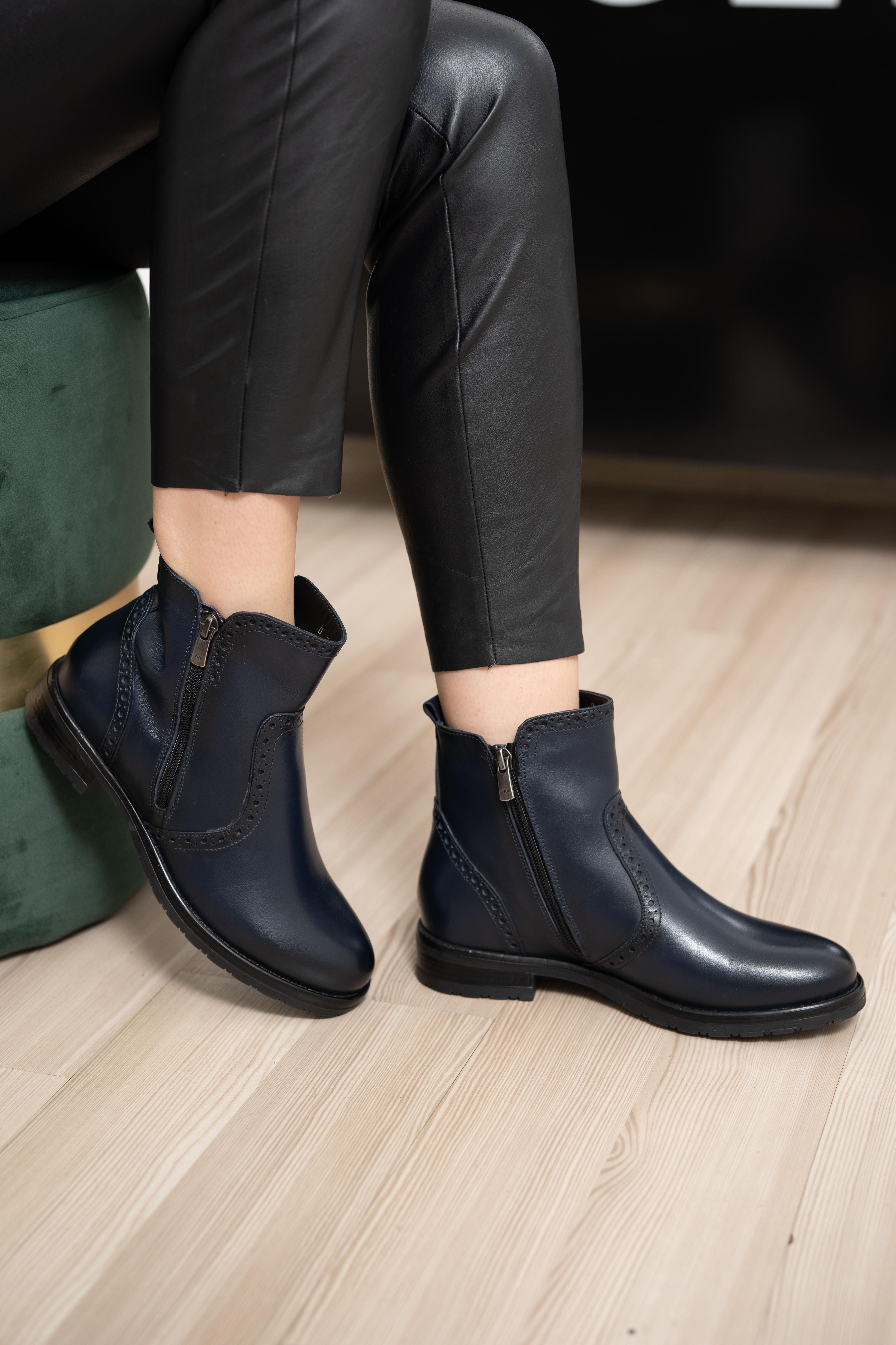 Ghete dama, Glemis, piele naturala - Cod: AS-2442, Culoare: Blue Box, Marime: 38 (25.2 cm)