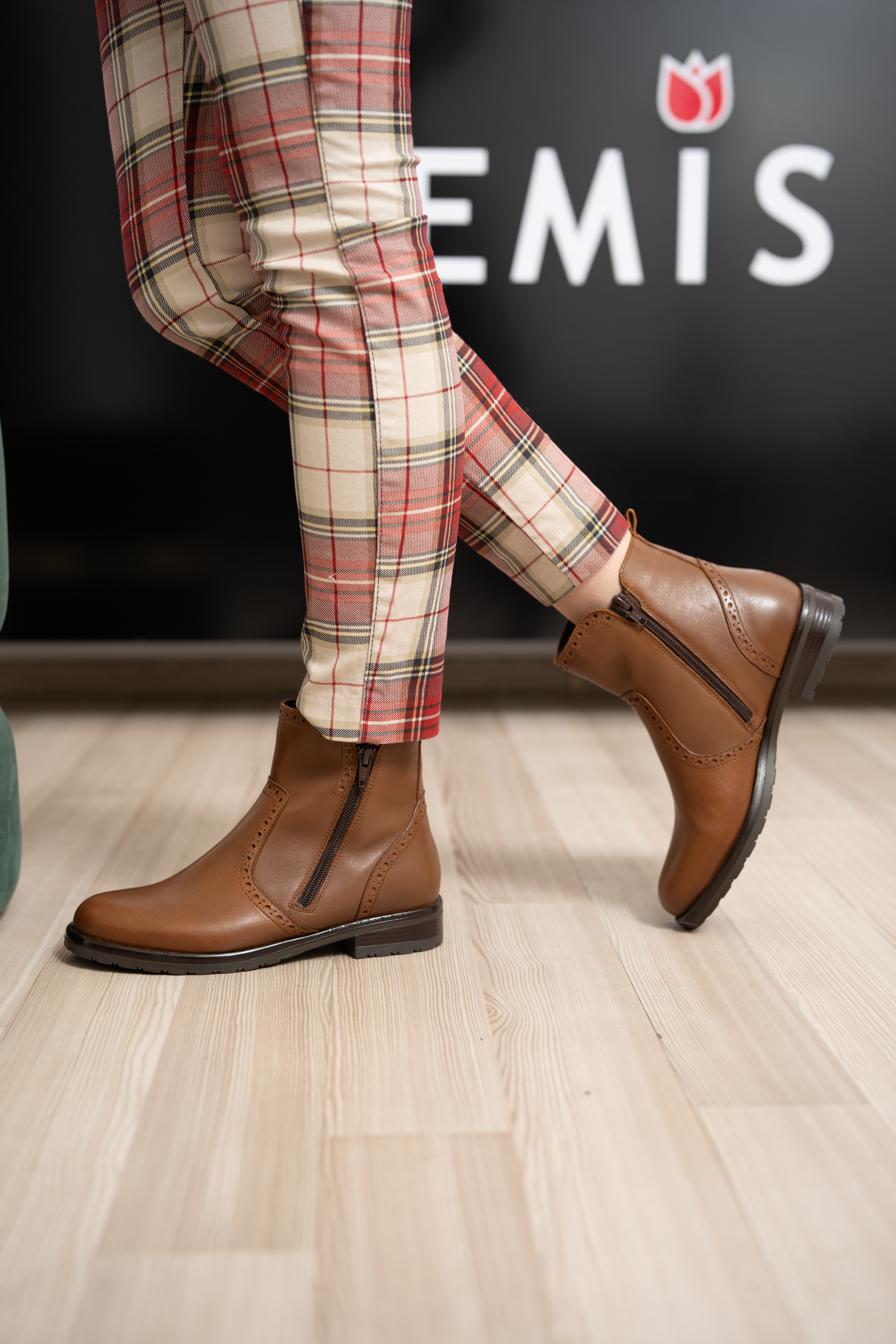 Ghete dama, Glemis, piele naturala - Cod: AS-2442, Culoare: Maro Box, Marime: 38 (25.2 cm)