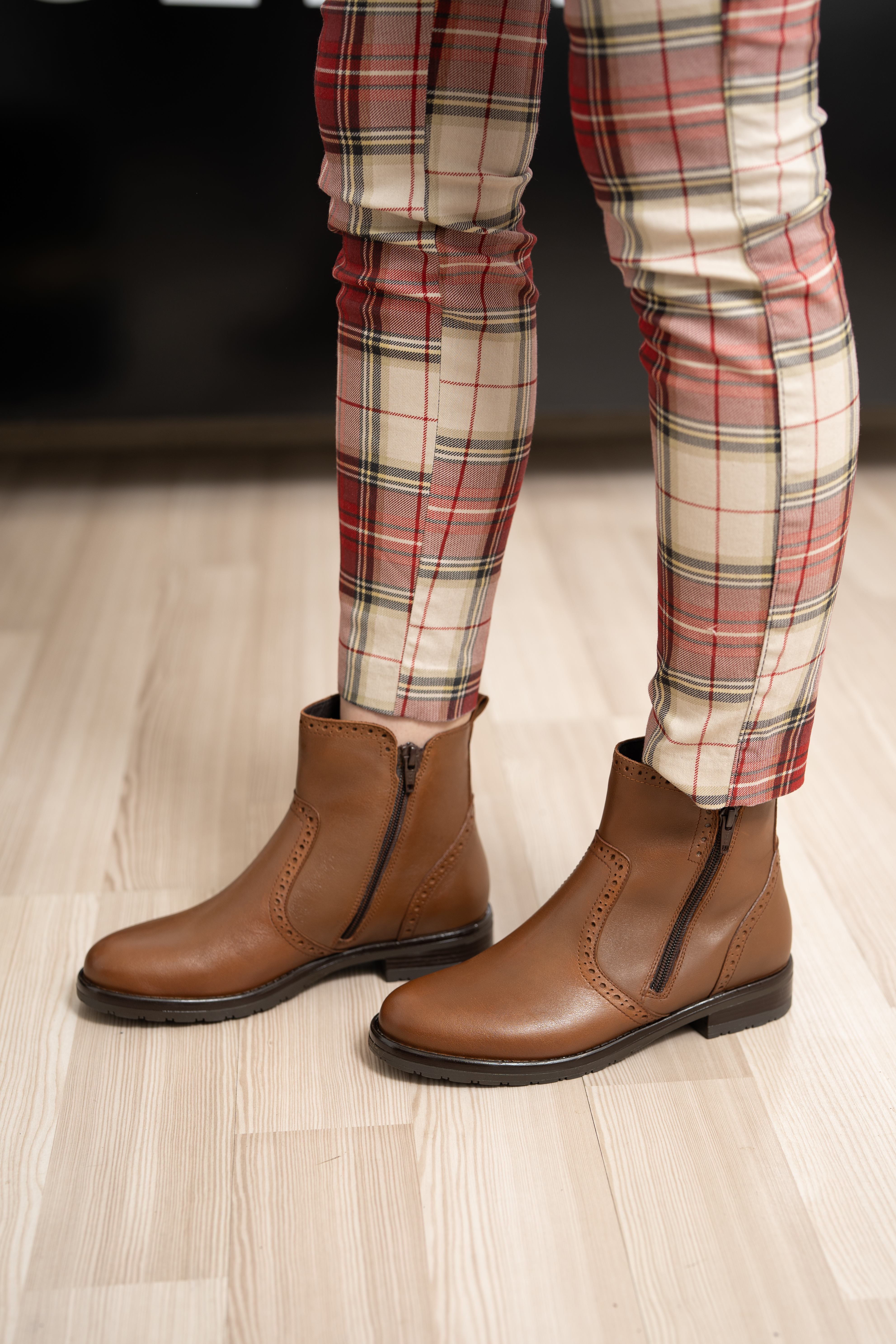 Ghete dama, Glemis, piele naturala - Cod: AS-2442, Culoare: Maro Box, Marime: 38 (25.2 cm)