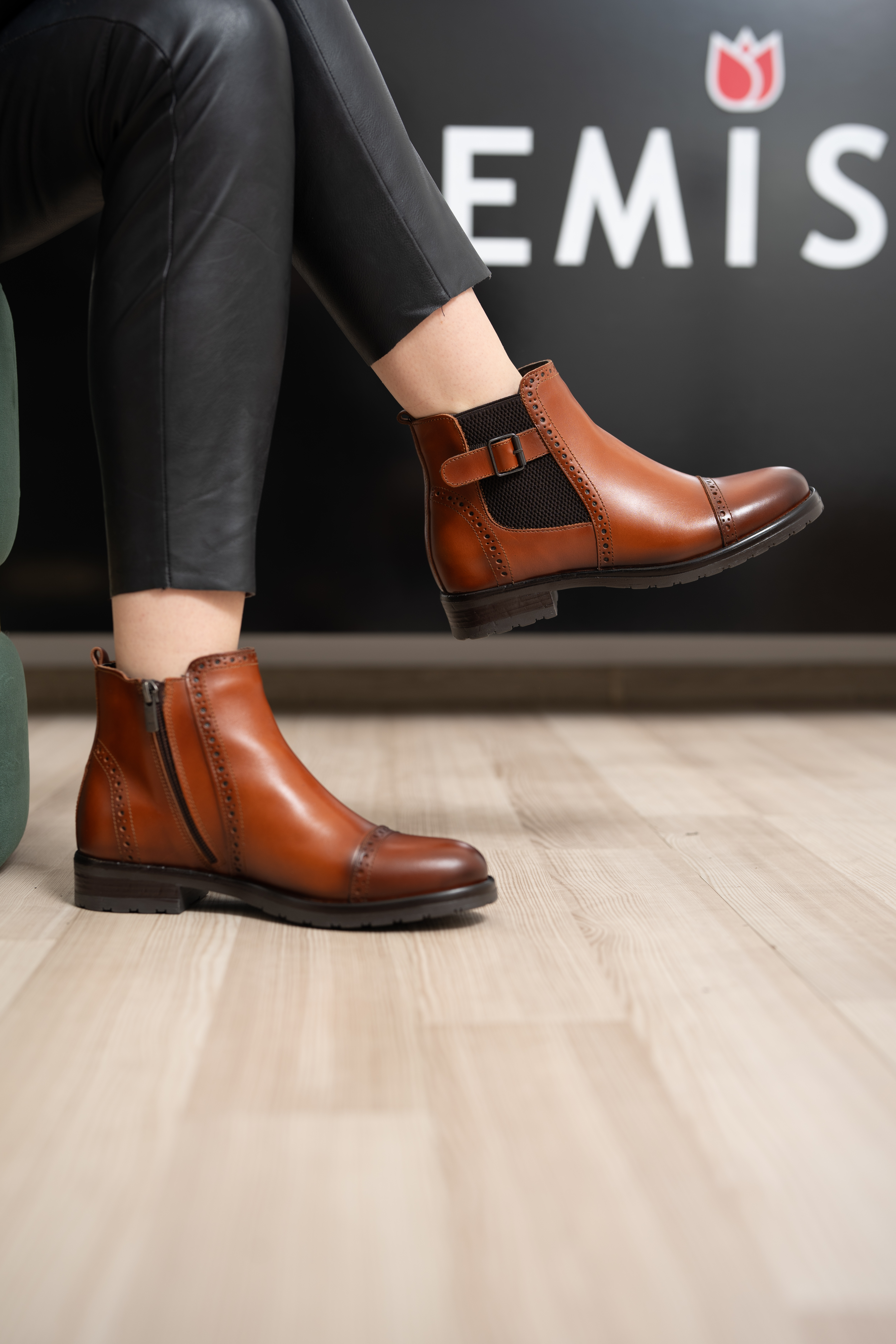 Ghete dama, Glemis, piele naturala - Cod: AS-2445, Culoare: Maro Box, Marime: 40 (26.8 cm)