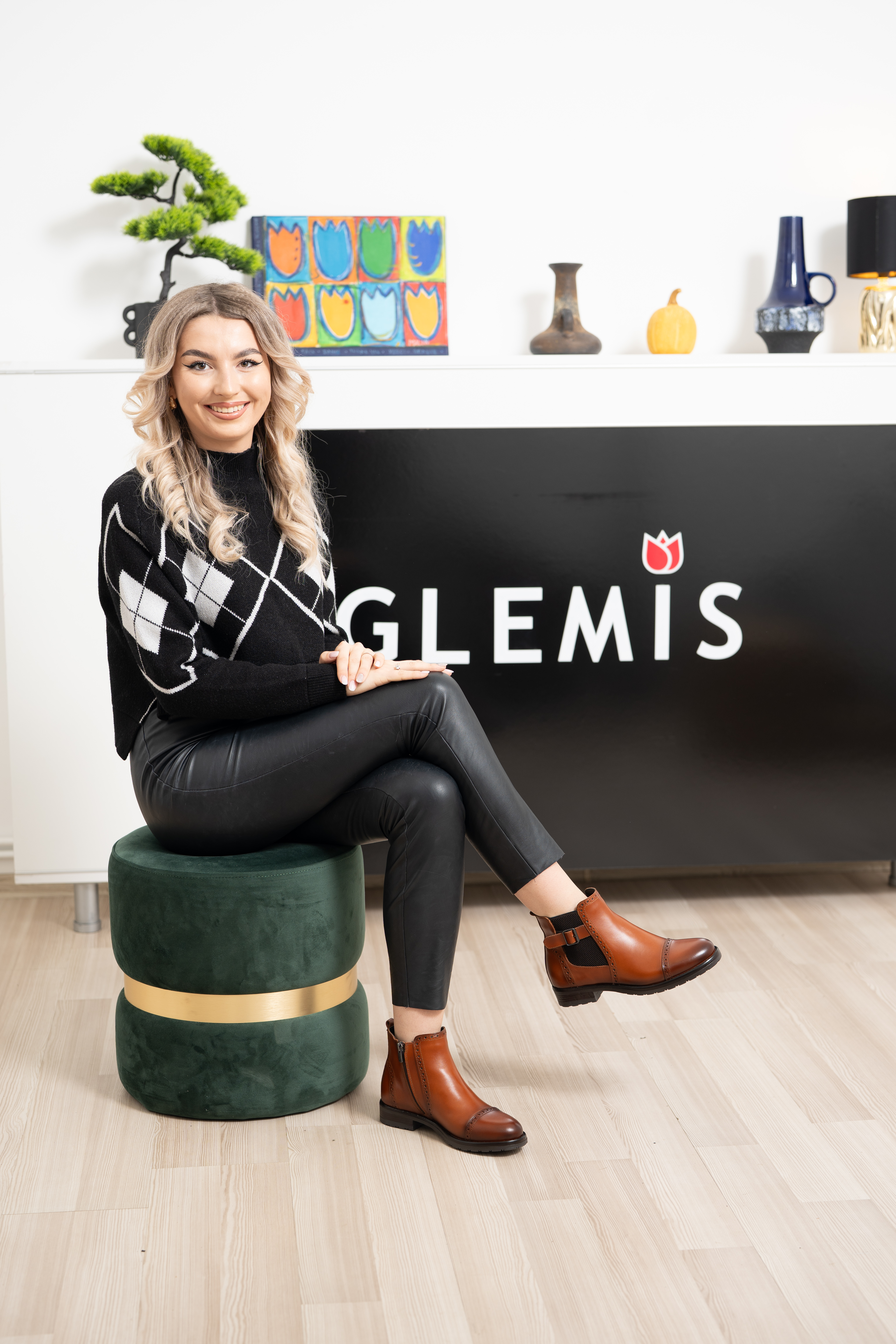 Ghete dama, Glemis, piele naturala - Cod: AS-2445, Culoare: Maro Box, Marime: 40 (26.8 cm)