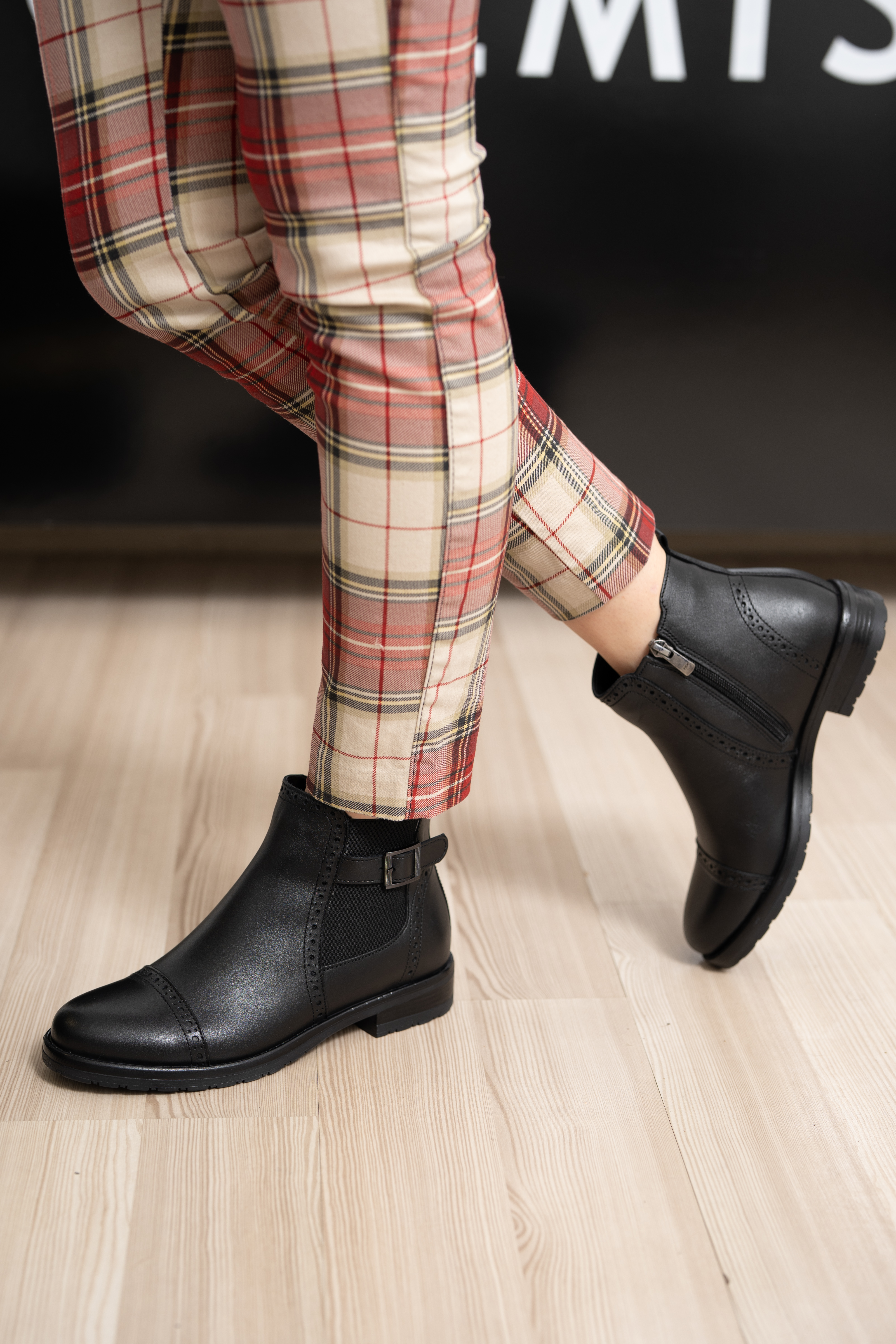 Ghete dama, Glemis, piele naturala - Cod: AS-2445, Culoare: Negru Box, Marime: 38 (25.2 cm)