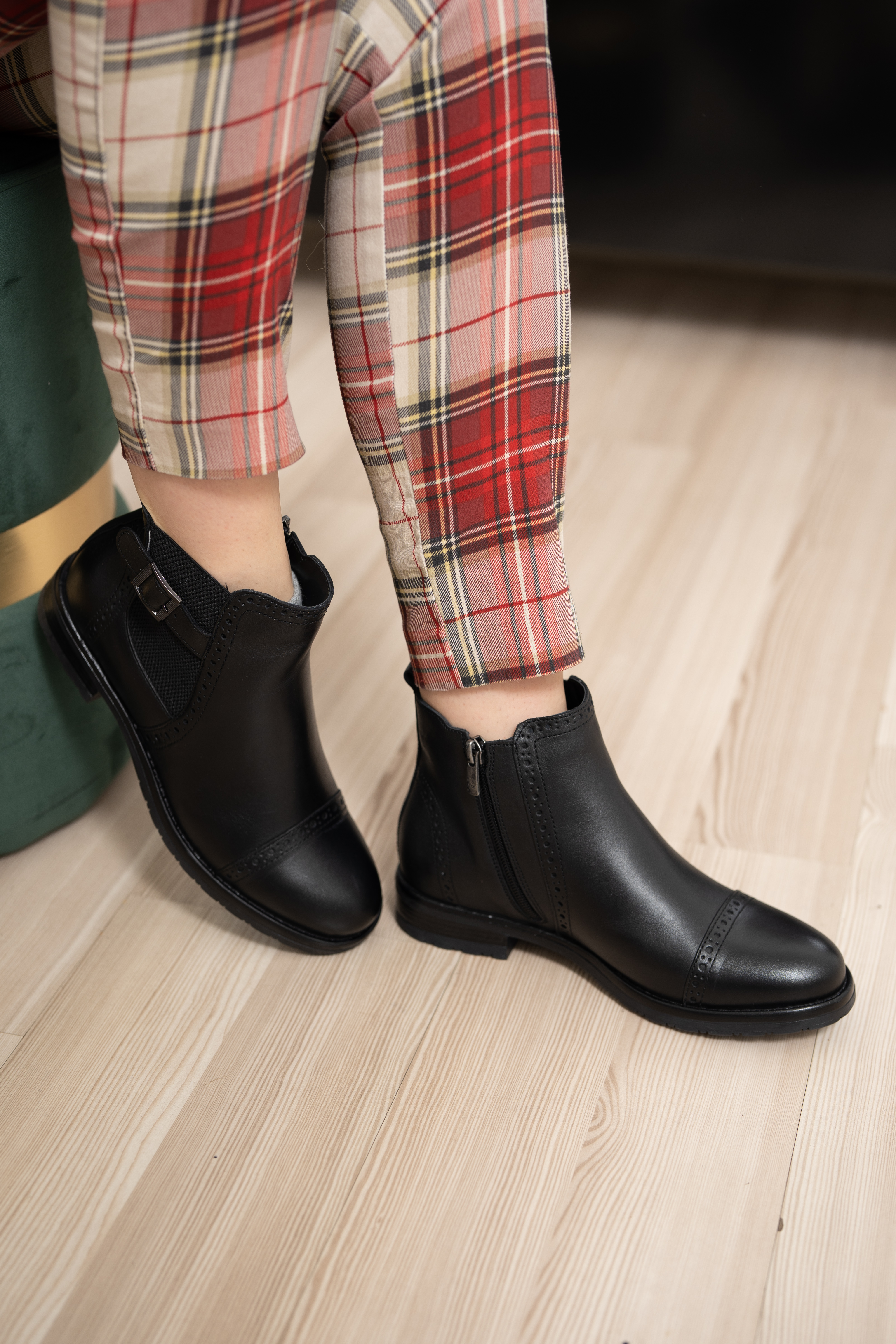 Ghete dama, Glemis, piele naturala - Cod: AS-2445, Culoare: Negru Box, Marime: 38 (25.2 cm)