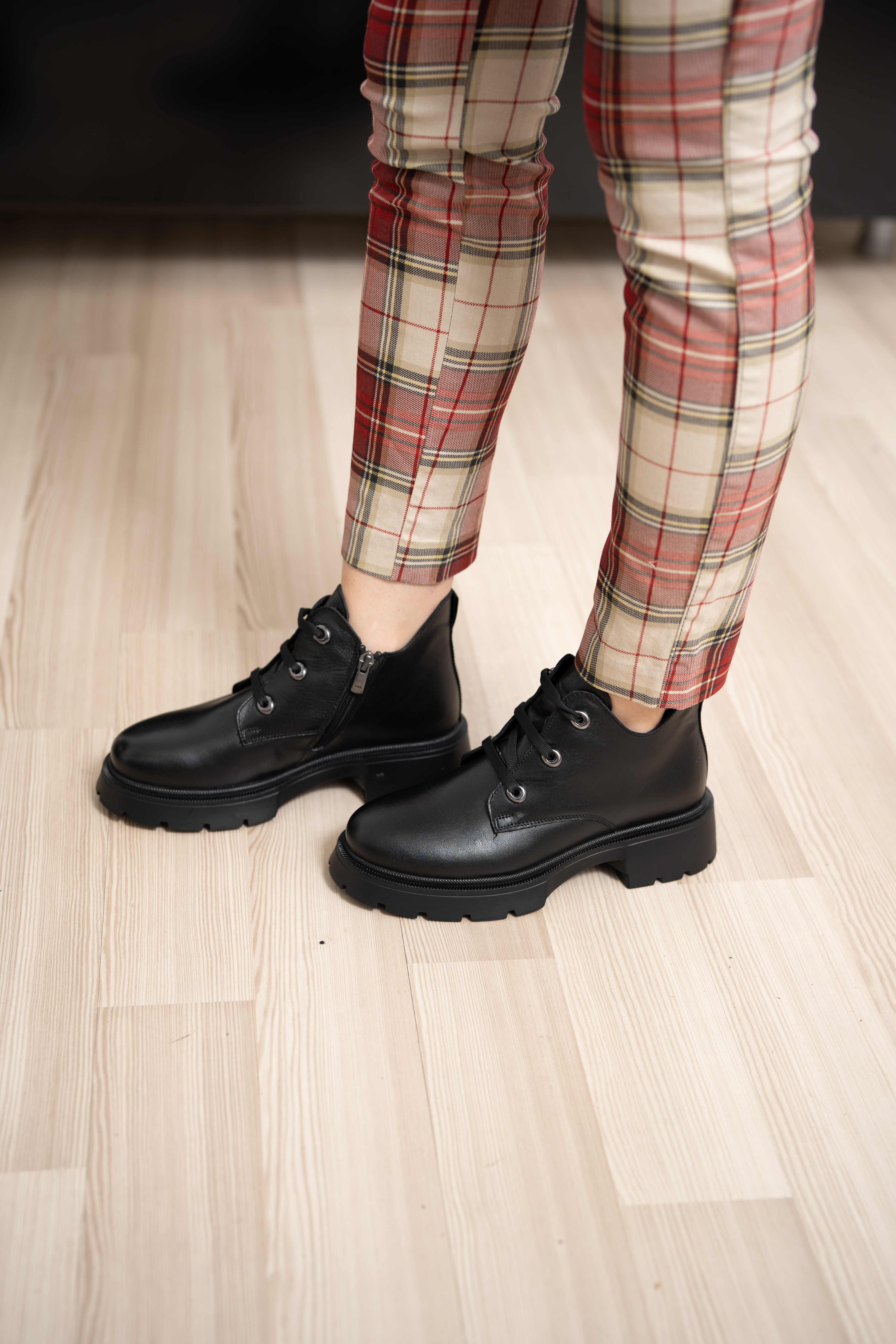 Ghete dama calapod lat, Glemis, piele naturala - Cod: AS-2462, Culoare: Negru Box, Marime: 38 (25.2 cm)