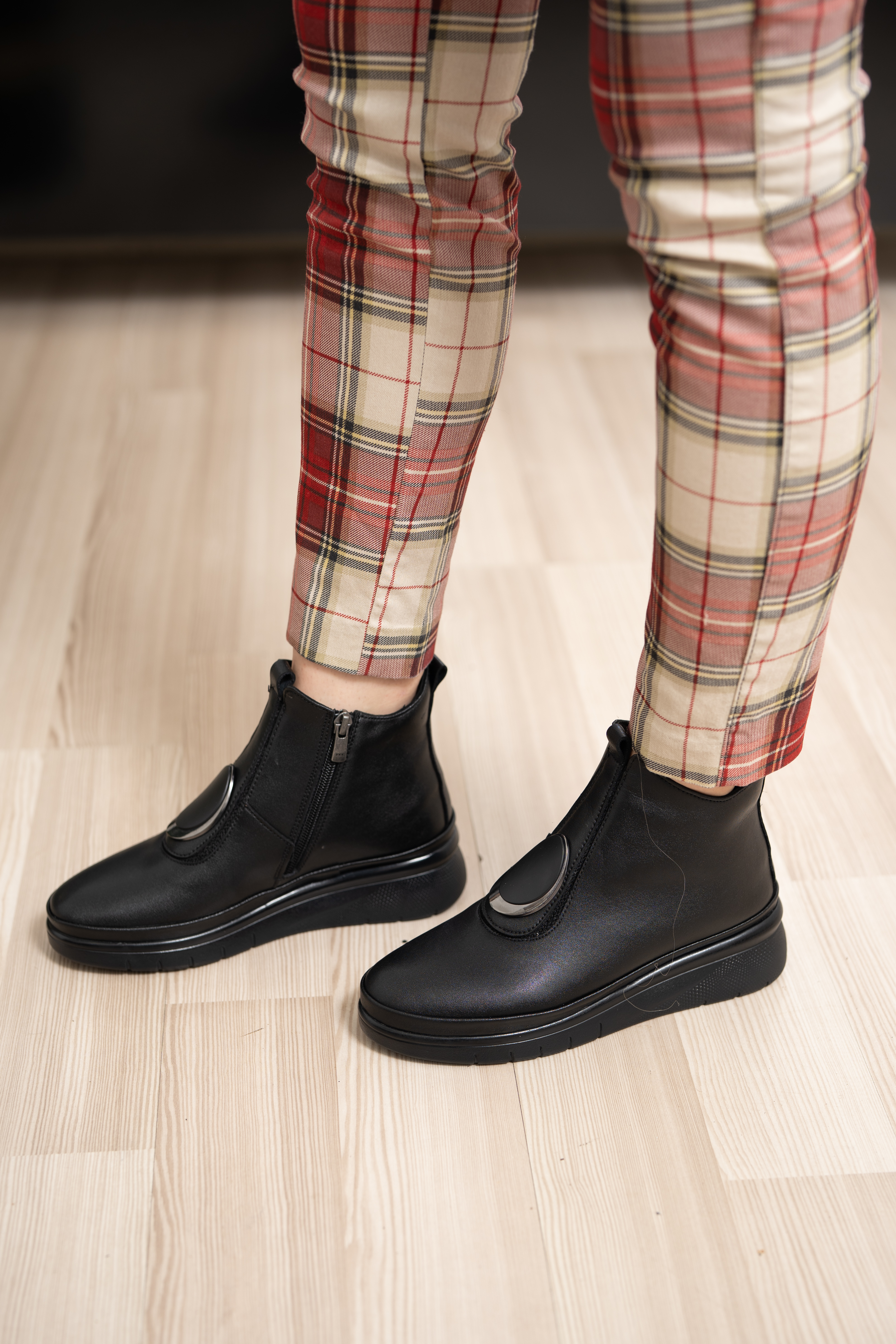 Ghete dama, Glemis, piele naturala - Cod: AS-2508, Culoare: Negru Box, Marime: 38 (24.8 cm)