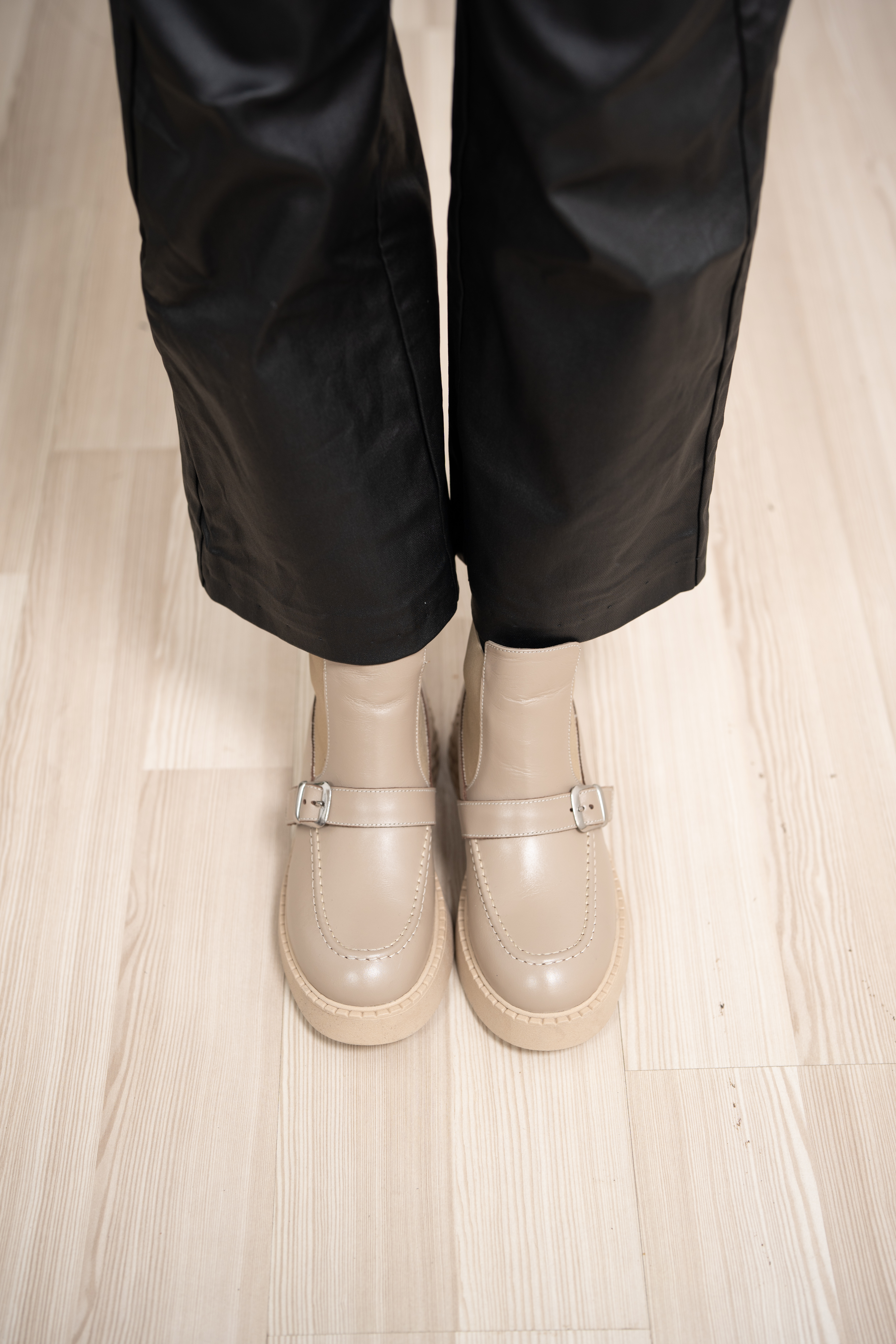 Ghete dama, Glemis, piele naturala - Cod: AS-2525-04, Culoare: Taupe Box, Marime: 38 (24.9 cm)