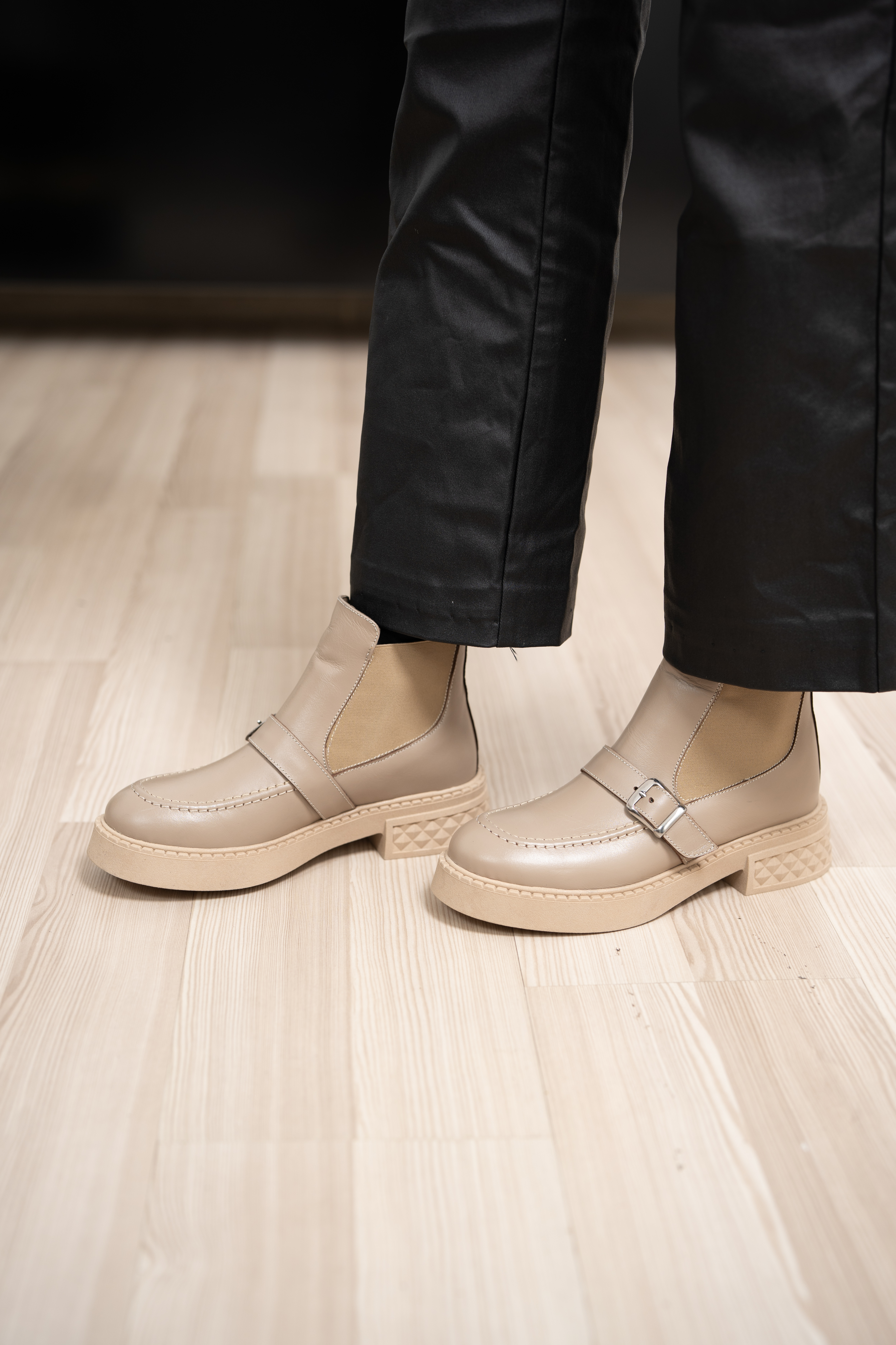 Ghete dama, Glemis, piele naturala - Cod: AS-2525-04, Culoare: Taupe Box, Marime: 38 (24.9 cm)