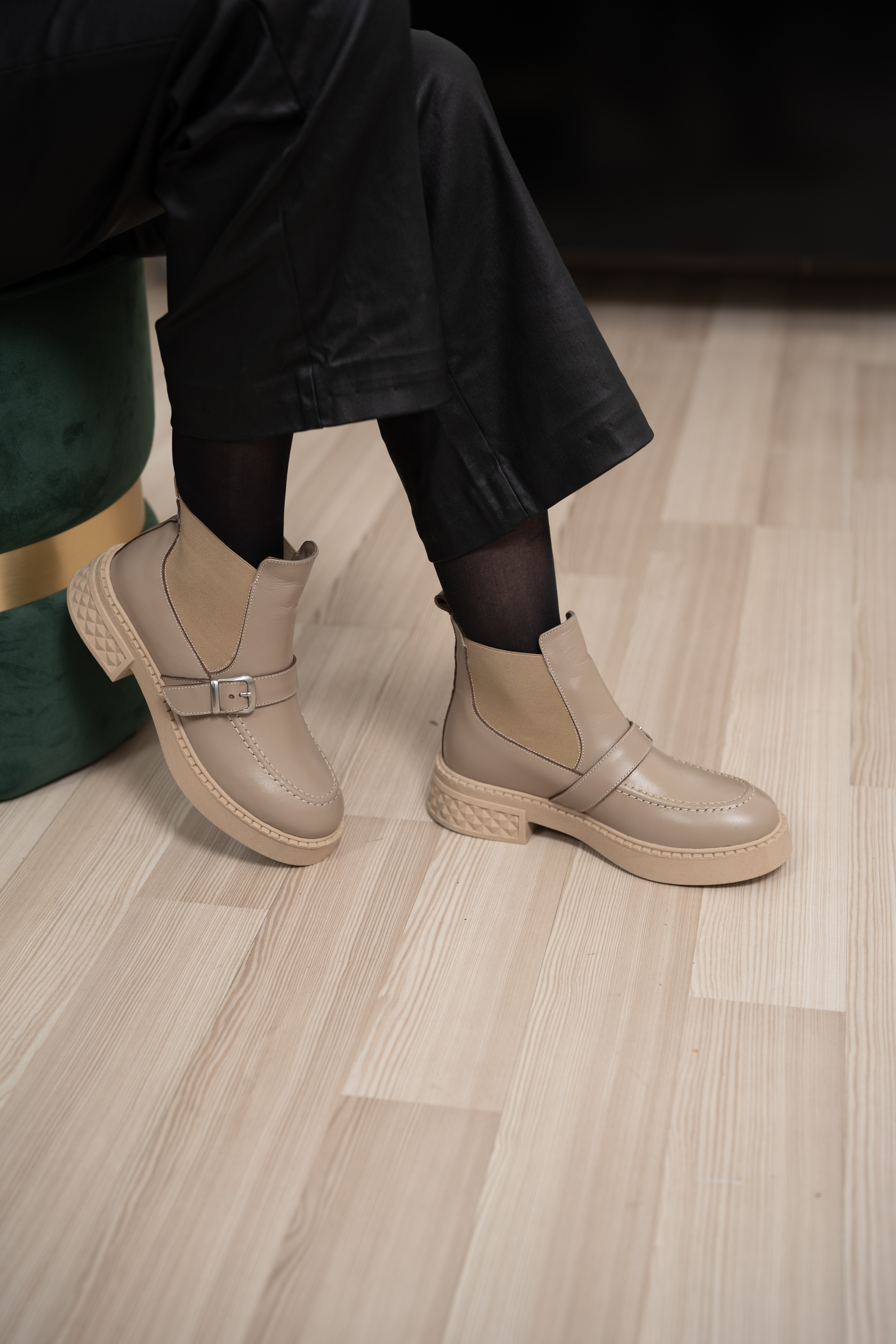 Ghete dama, Glemis, piele naturala - Cod: AS-2525-04, Culoare: Taupe Box, Marime: 38 (24.9 cm)