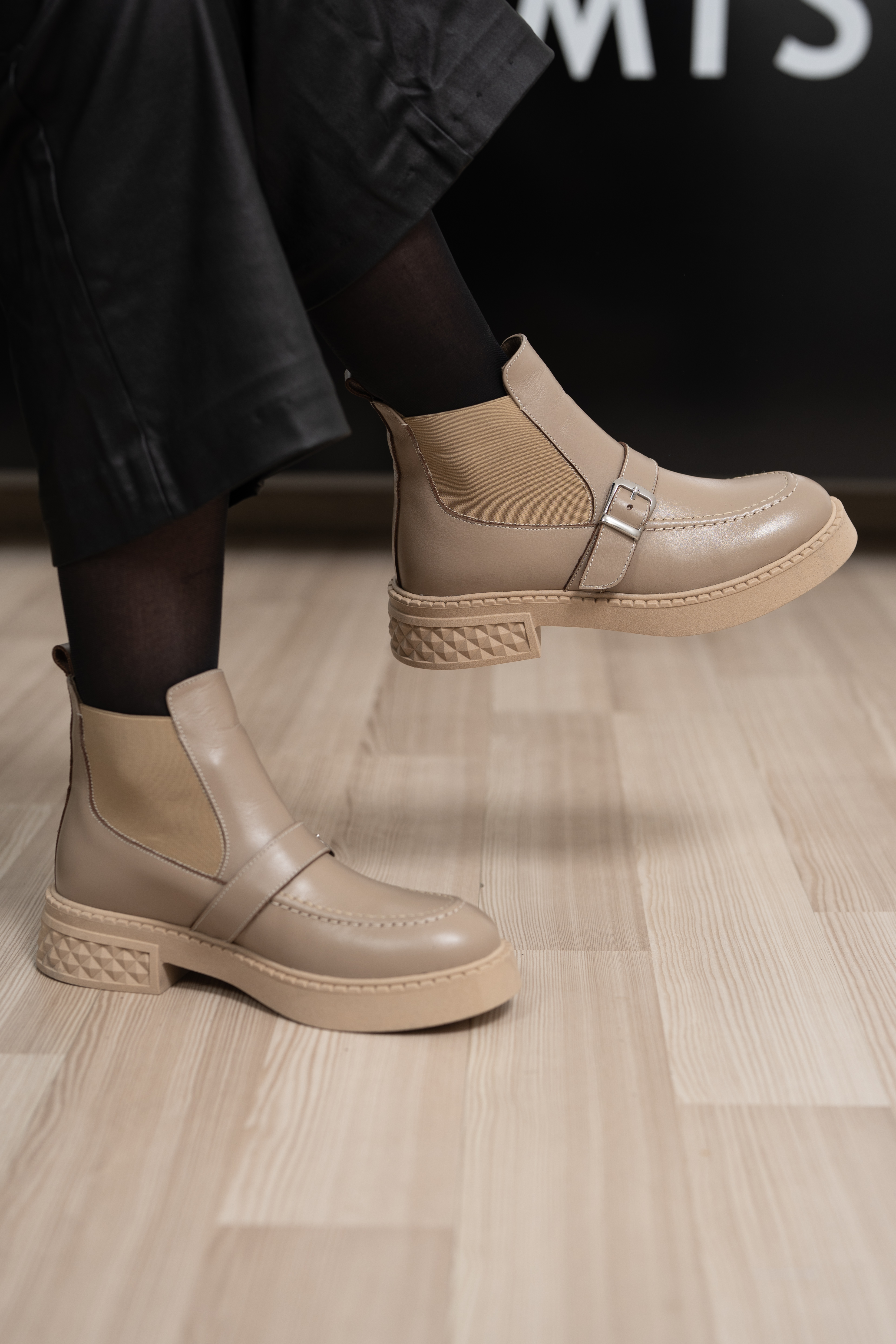 Ghete dama, Glemis, piele naturala - Cod: AS-2525-04, Culoare: Taupe Box, Marime: 38 (24.9 cm)