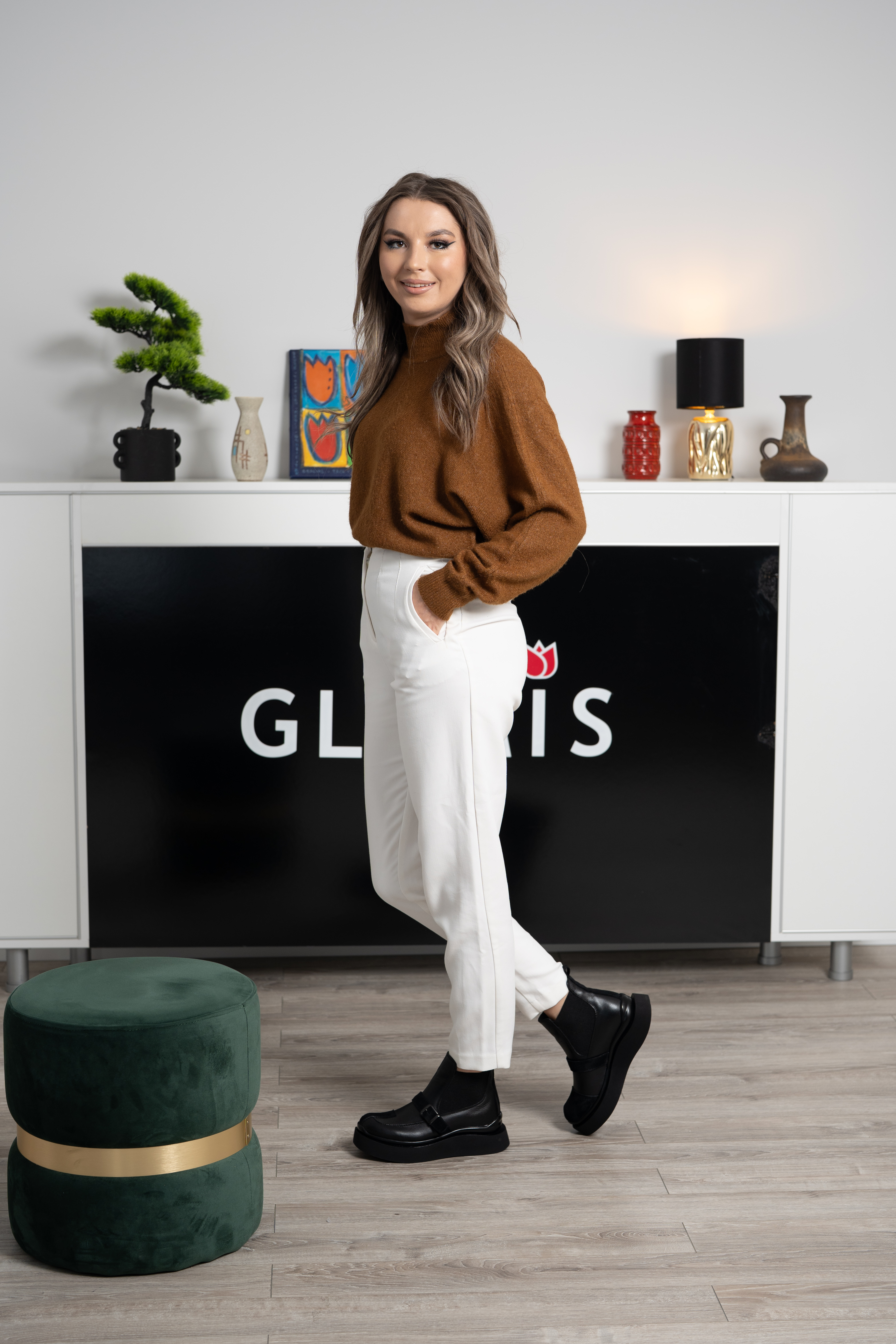 Ghete dama, Glemis, piele naturala - Cod: AS-2525-21, Culoare: Negru Box Velur, Marime: 38 (24.9 cm)