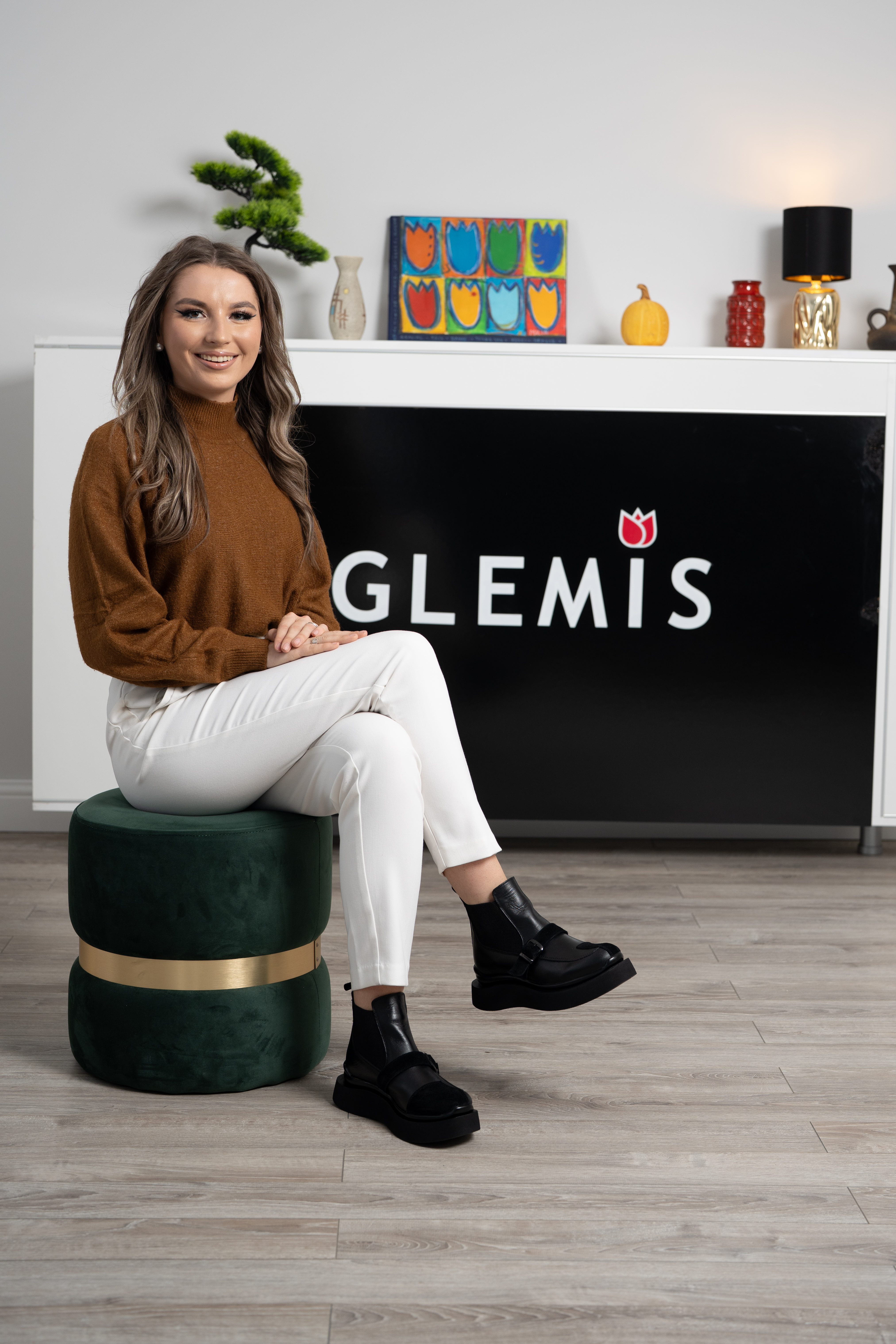 Ghete dama, Glemis, piele naturala - Cod: AS-2525-21, Culoare: Negru Box Velur, Marime: 38 (24.9 cm)