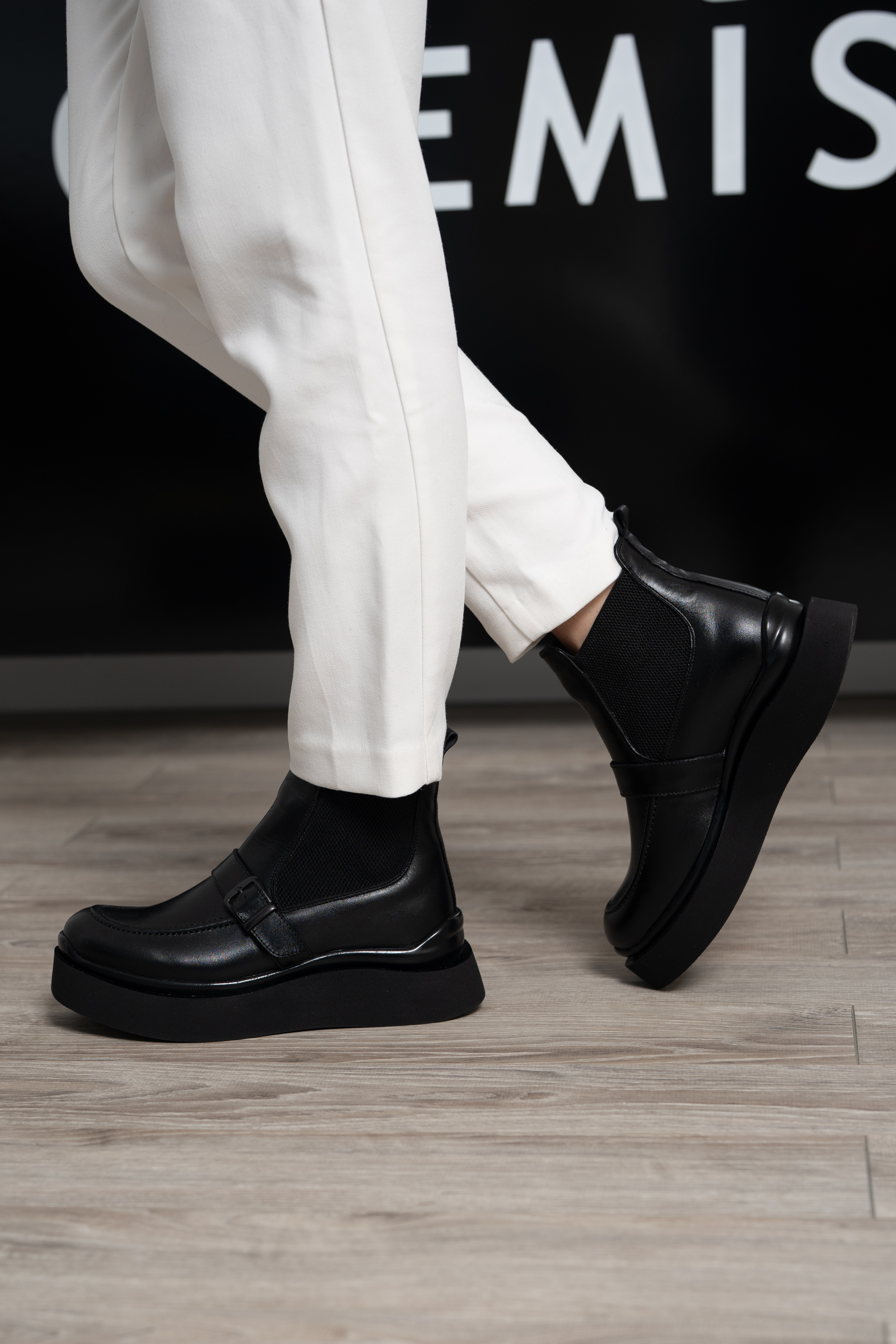 Ghete dama, Glemis, piele naturala - Cod: AS-2525-21, Culoare: Negru Box, Marime: 38 (24.9 cm)