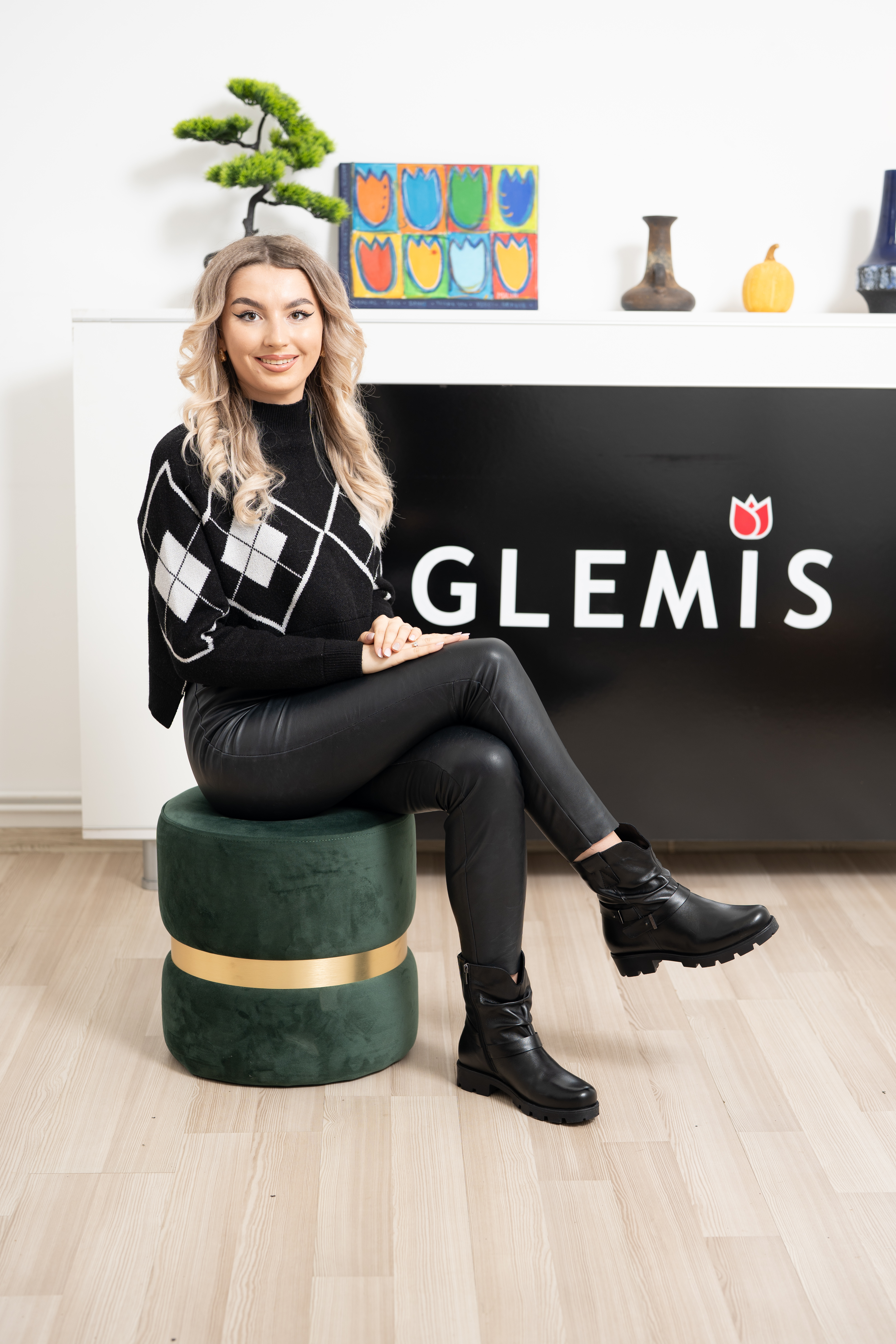 Ghete dama, Glemis, piele naturala - Cod: AS-286, Culoare: Negru Box, Marime: 38 (25.6 cm)