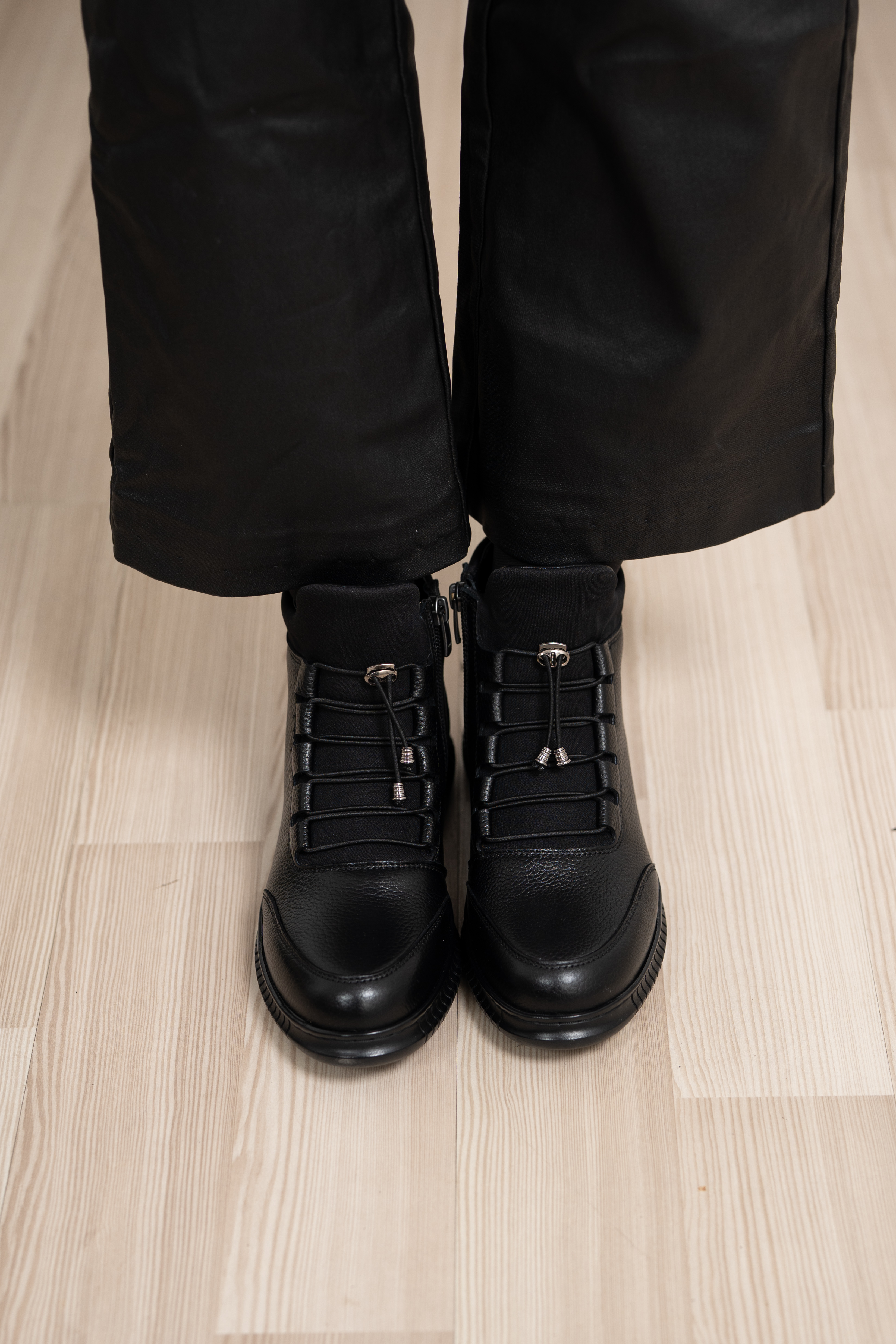 Ghete dama confort, Glemis, piele naturala - Cod: AS-296, Culoare: Negru Box, Marime: 38 (25.1 cm)