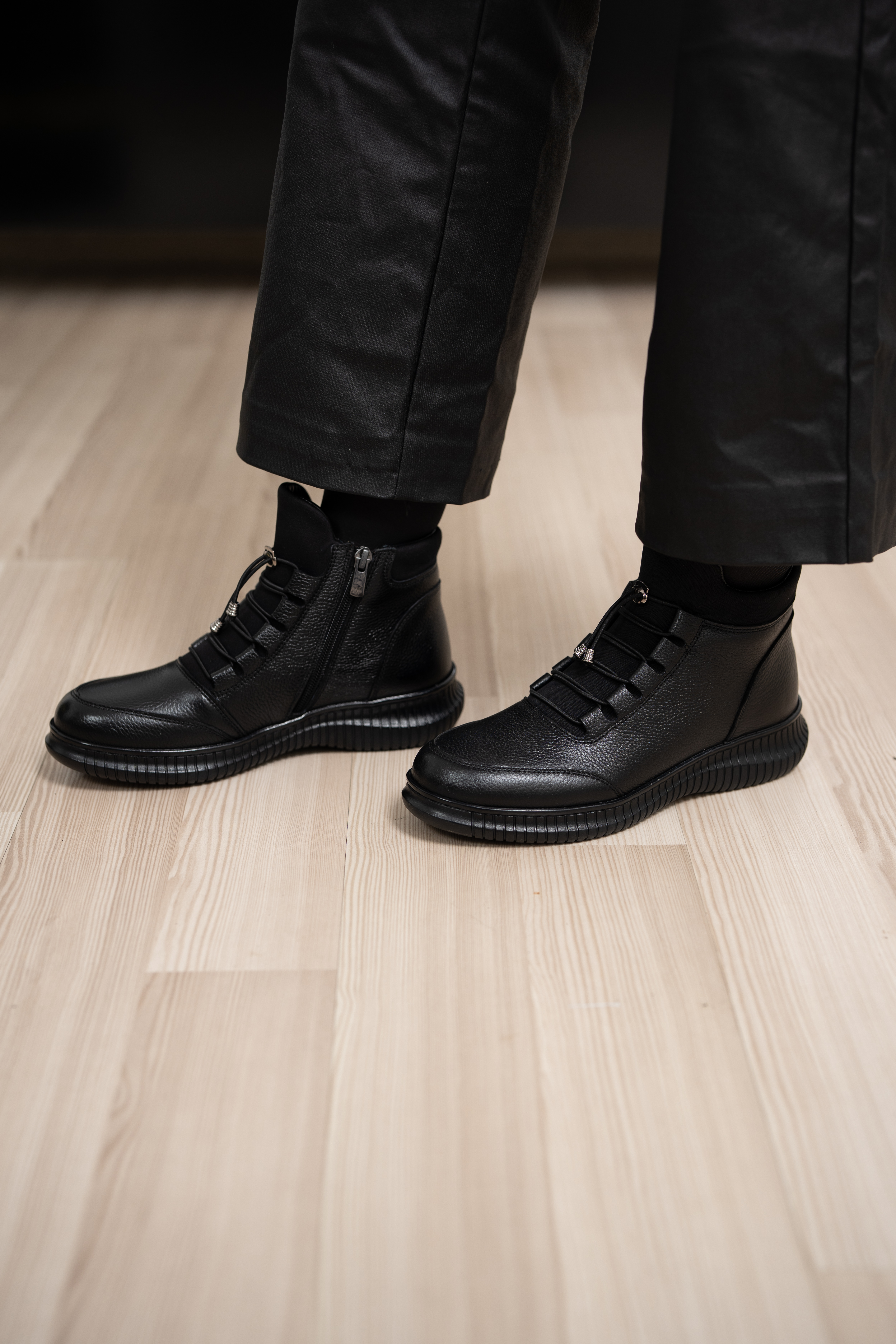 Ghete dama confort, Glemis, piele naturala - Cod: AS-296, Culoare: Negru Box, Marime: 38 (25.1 cm)