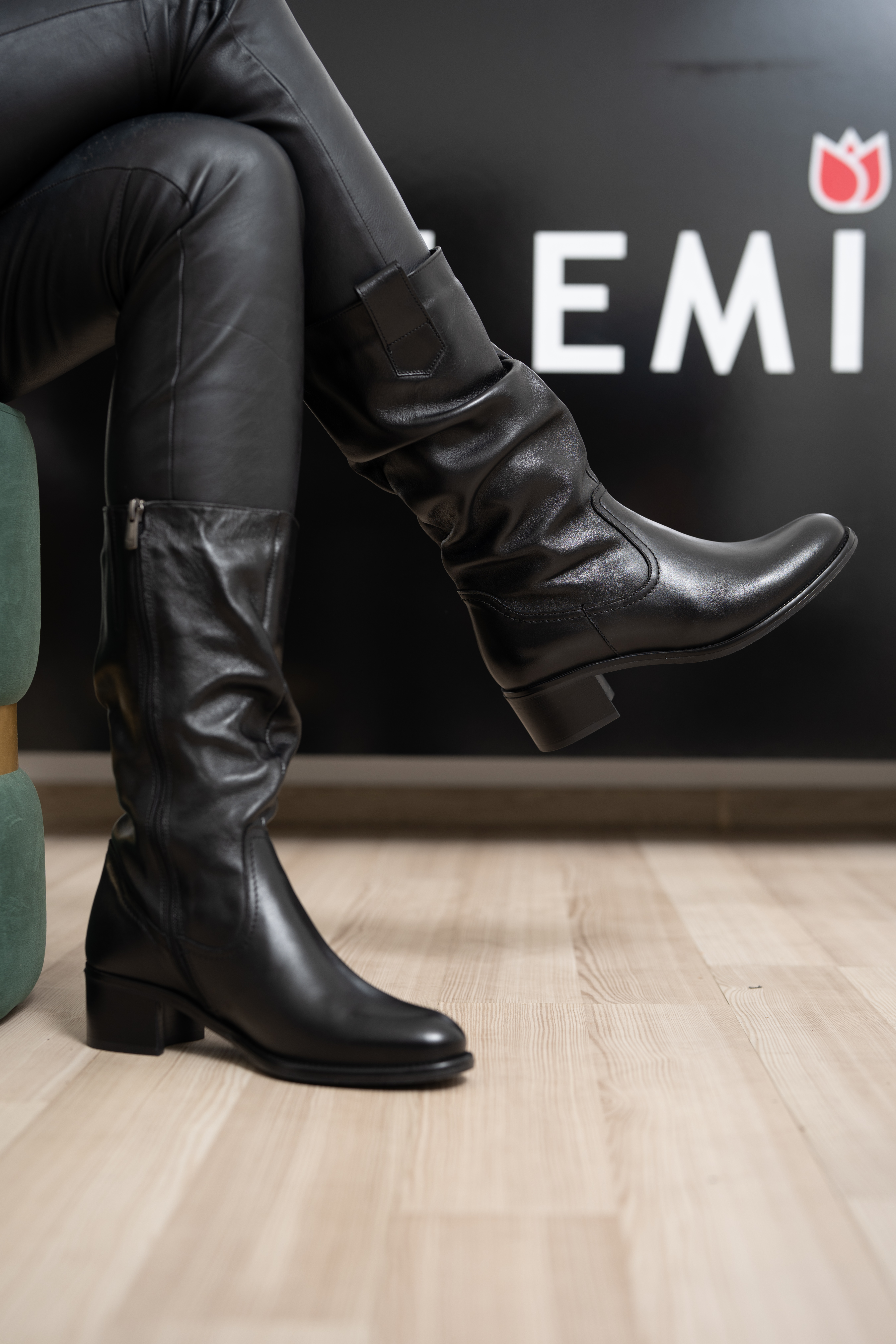 Cizme dama, Glemis, piele naturala - Cod: AS-4121-2, Culoare: Negru Box, Marime: 38 (25.4 cm)