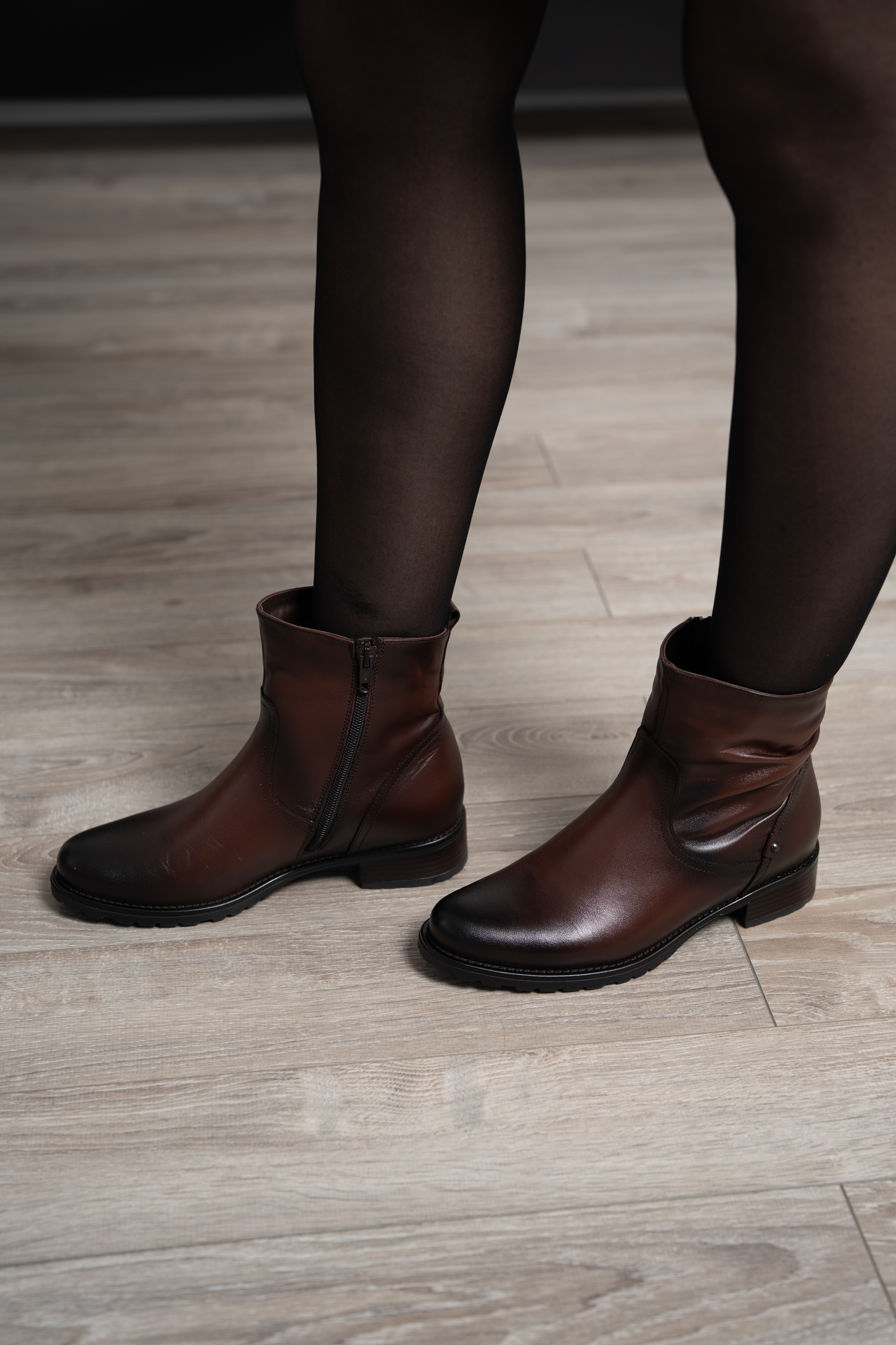 Ghete dama clasic, Glemis, piele naturala - Cod: AS-4121-1, Culoare: Maro Box, Marime: 38 (25 cm)