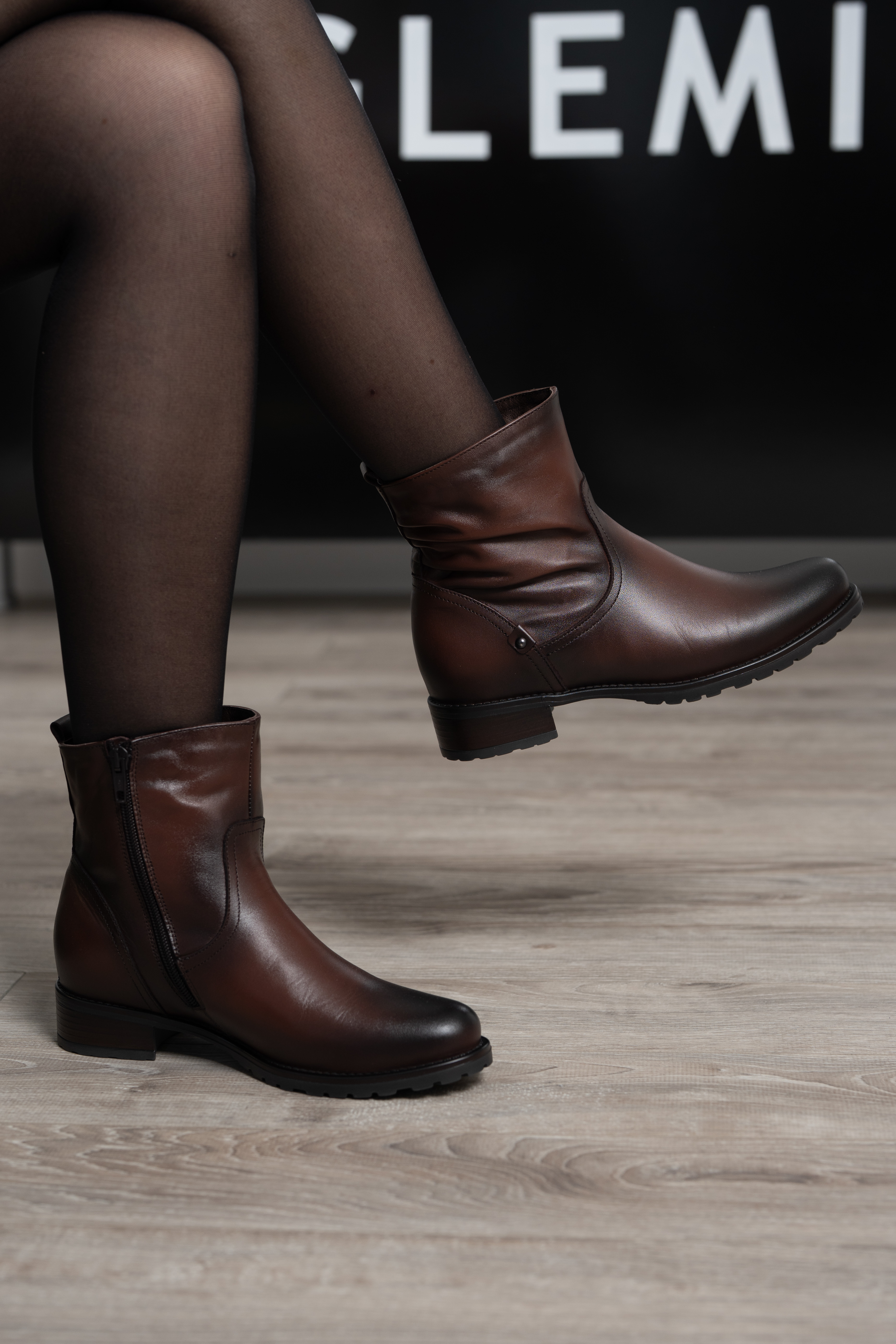 Ghete dama clasic, Glemis, piele naturala - Cod: AS-4121-1, Culoare: Maro Box, Marime: 38 (25 cm)