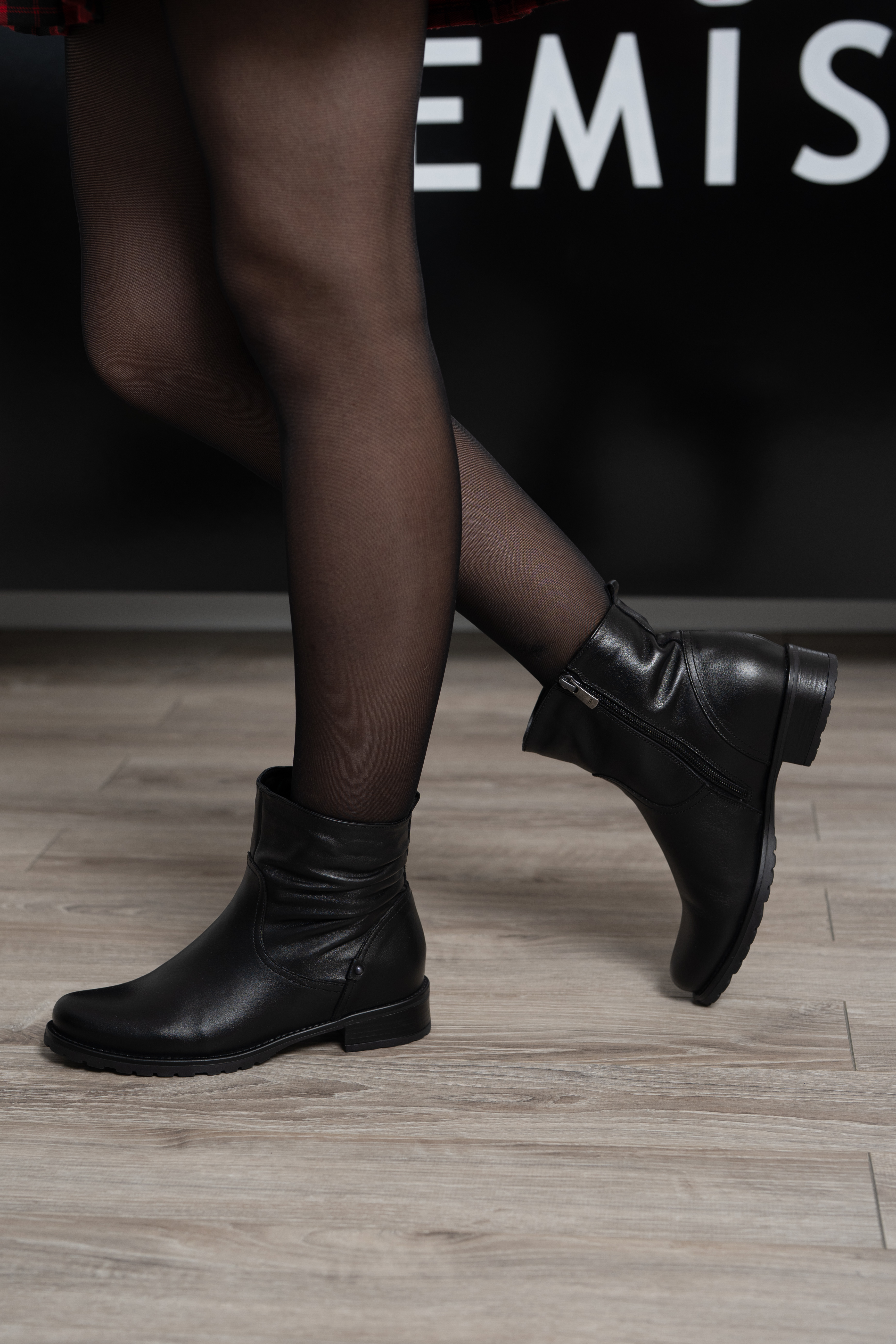 Ghete dama clasic, Glemis, piele naturala - Cod: AS-4121-1, Culoare: Negru Box, Marime: 38 (25 cm)