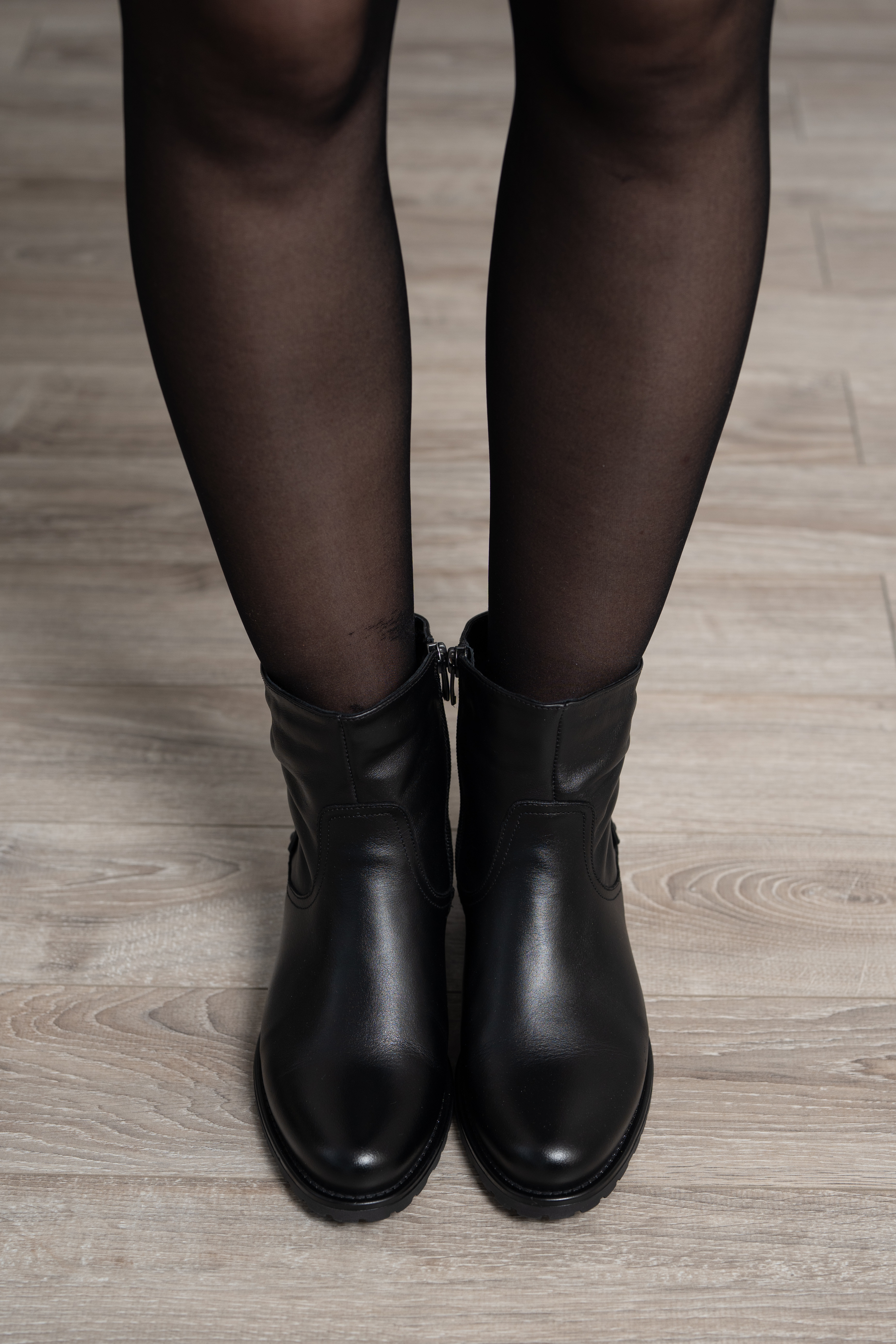 Ghete dama clasic, Glemis, piele naturala - Cod: AS-4121-1, Culoare: Negru Box, Marime: 38 (25 cm)