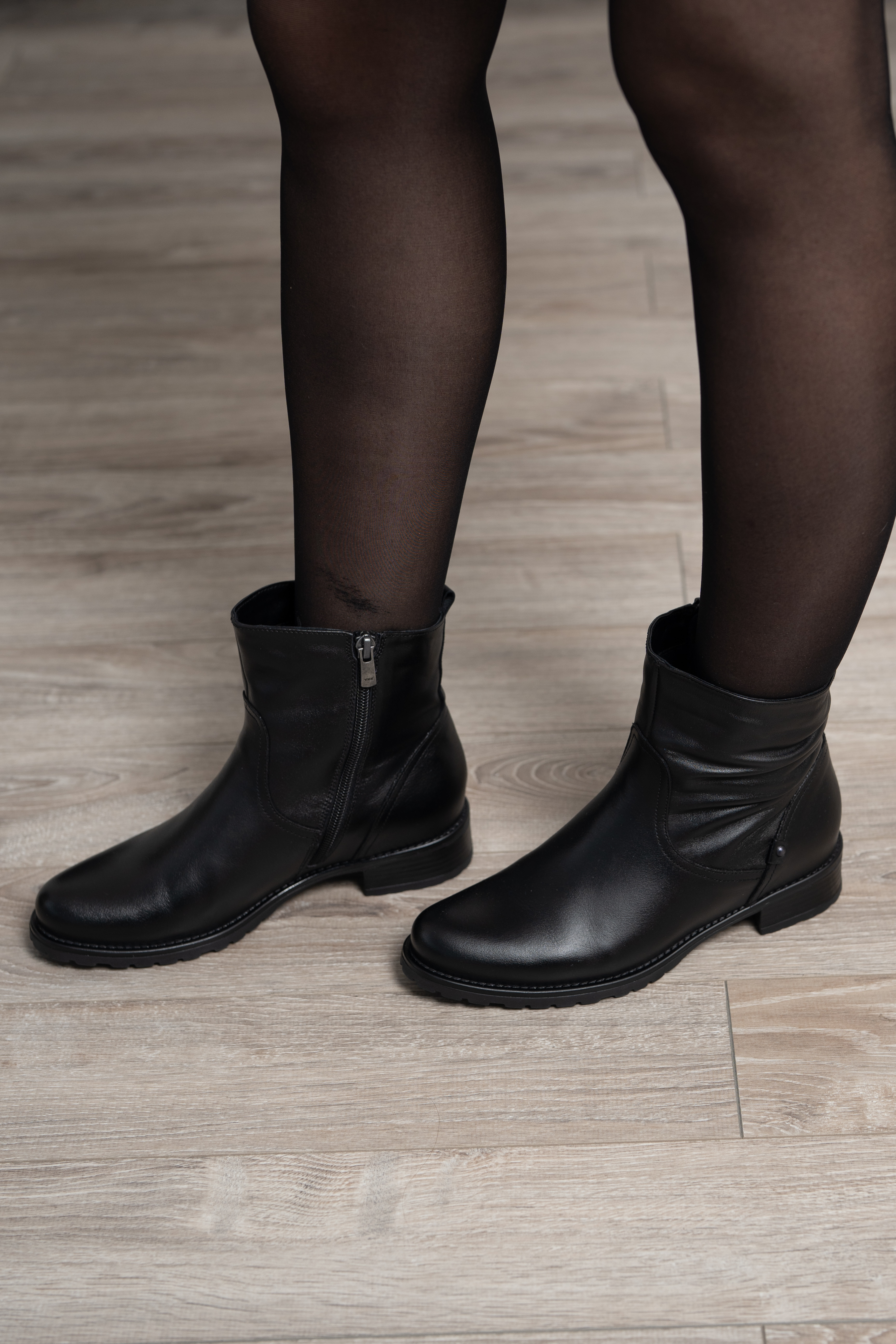 Ghete dama clasic, Glemis, piele naturala - Cod: AS-4121-1, Culoare: Negru Box, Marime: 38 (25 cm)