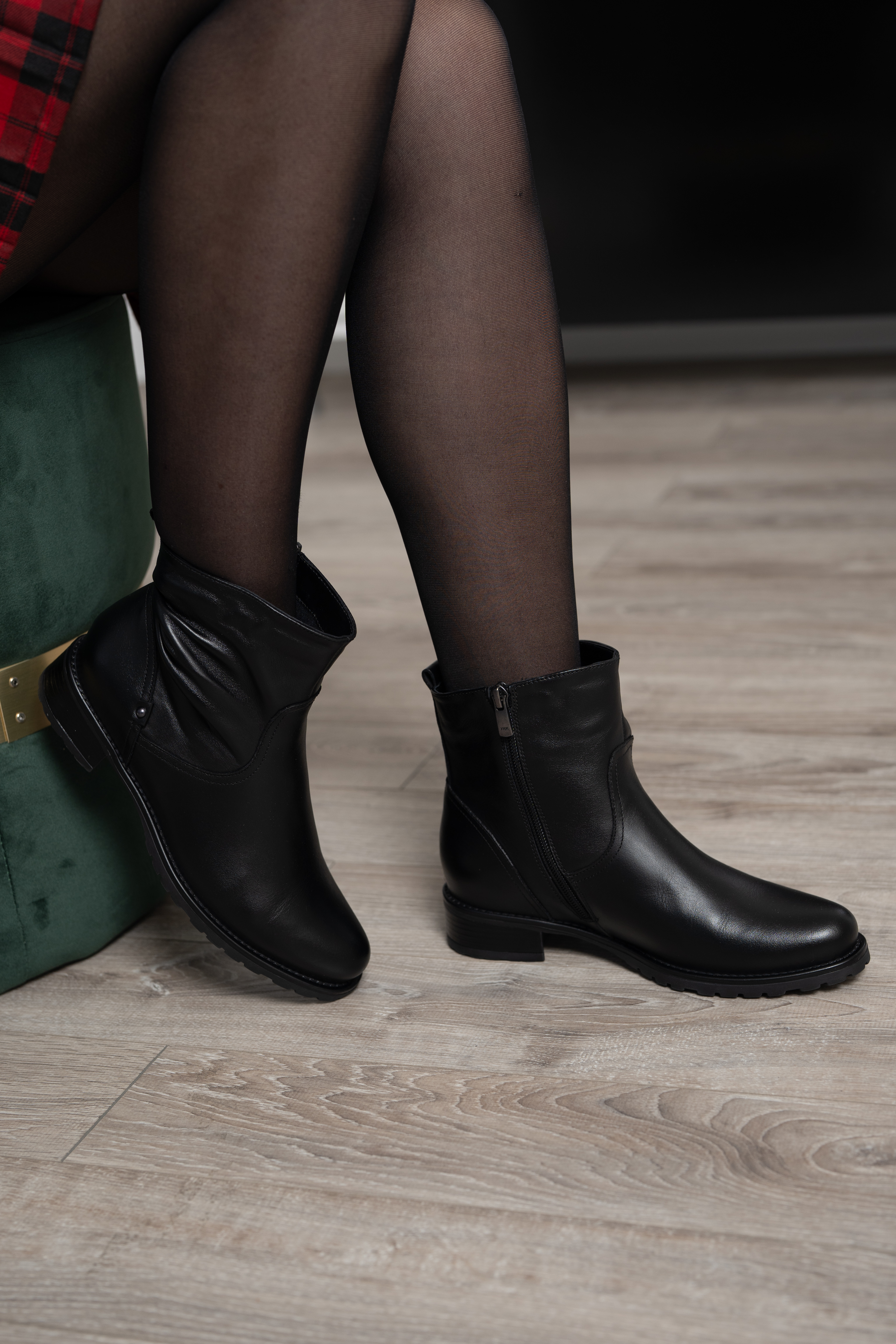 Ghete dama clasic, Glemis, piele naturala - Cod: AS-4121-1, Culoare: Negru Box, Marime: 38 (25 cm)