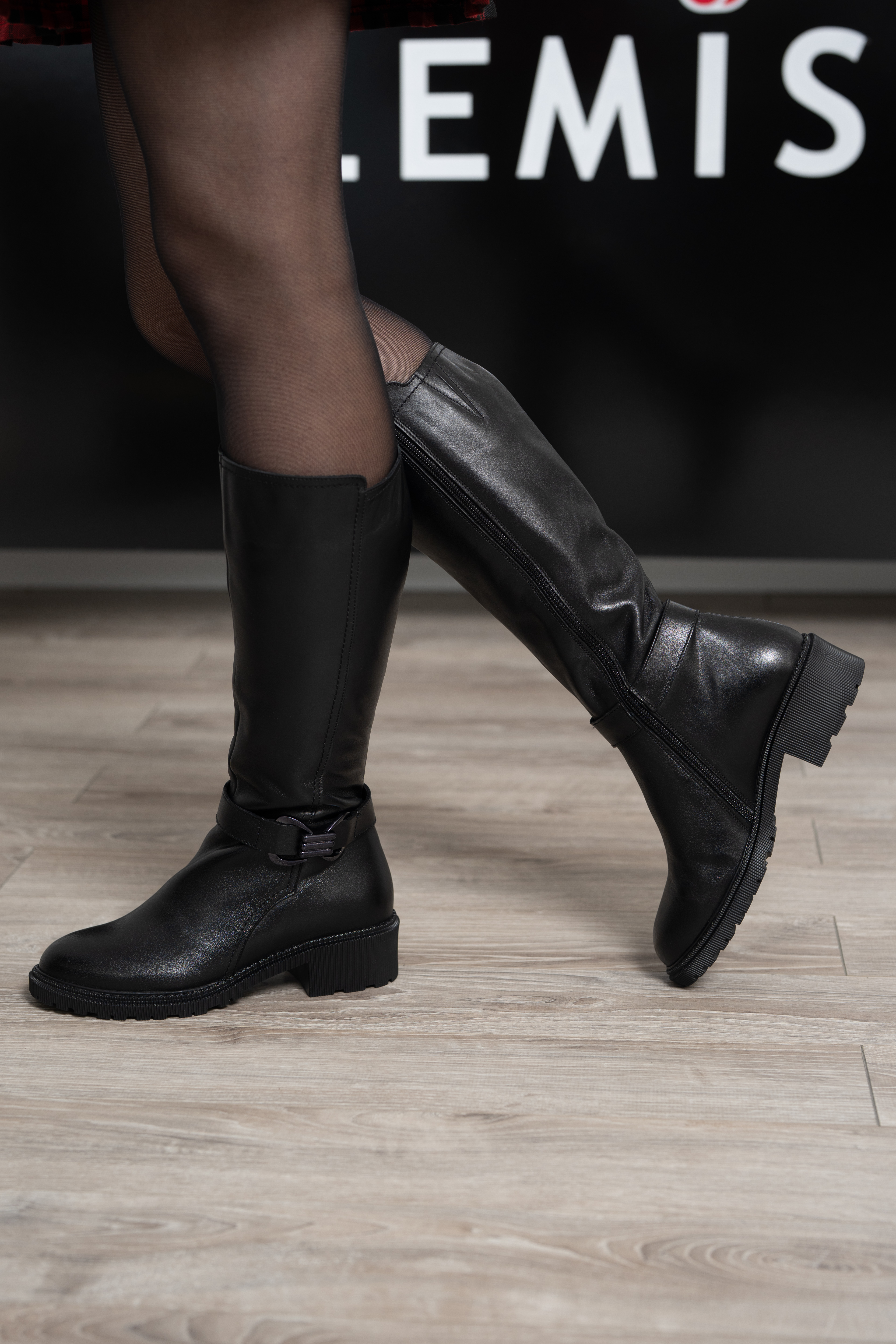 Cizme dama, Glemis, piele naturala - Cod: AS-796, Culoare: Negru Box, Marime: 38 (24.7 cm)