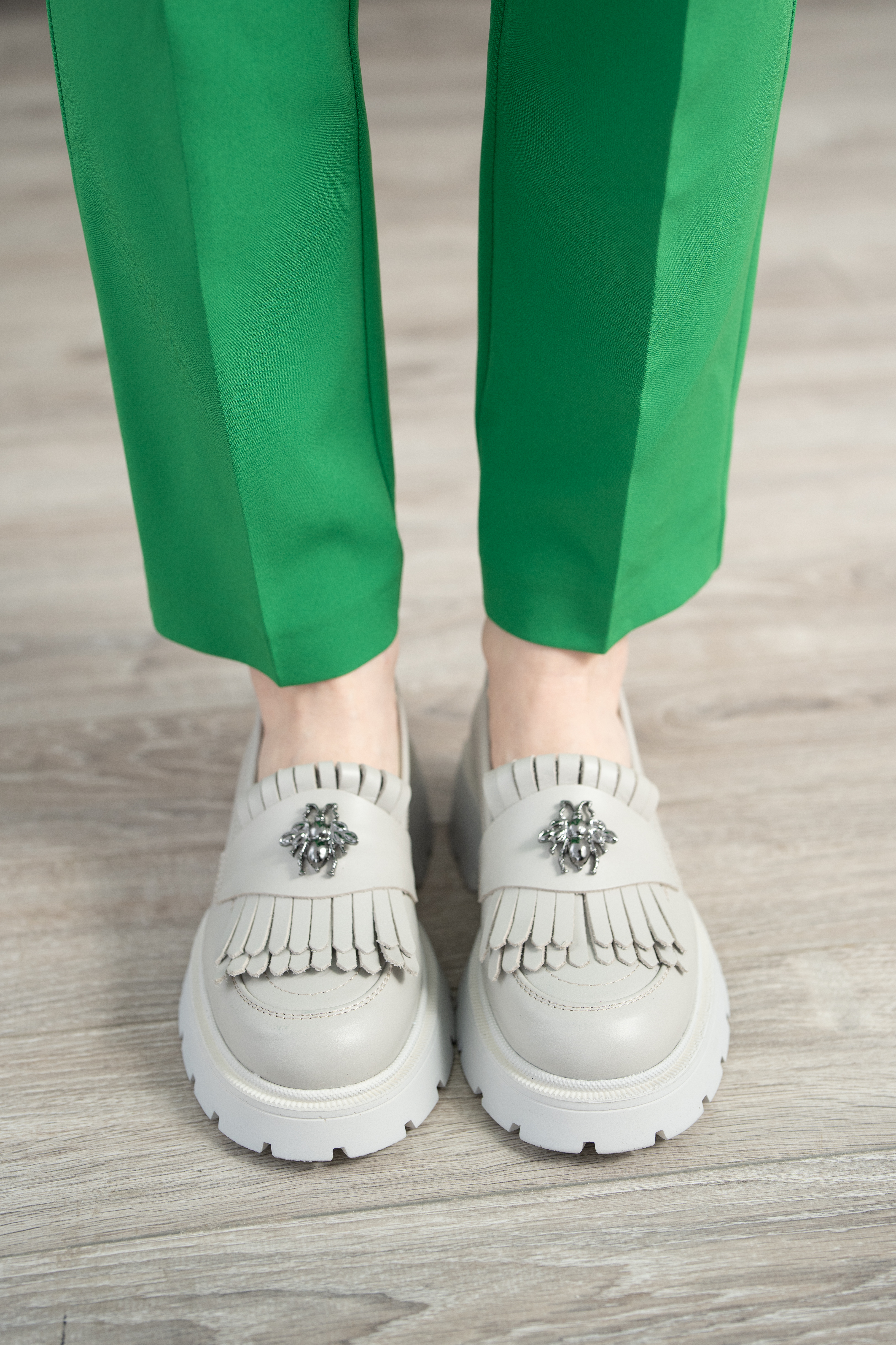 Mocasini dama, Glemis, piele naturala - Cod: 655, Culoare: Alb natur, Marime: 38