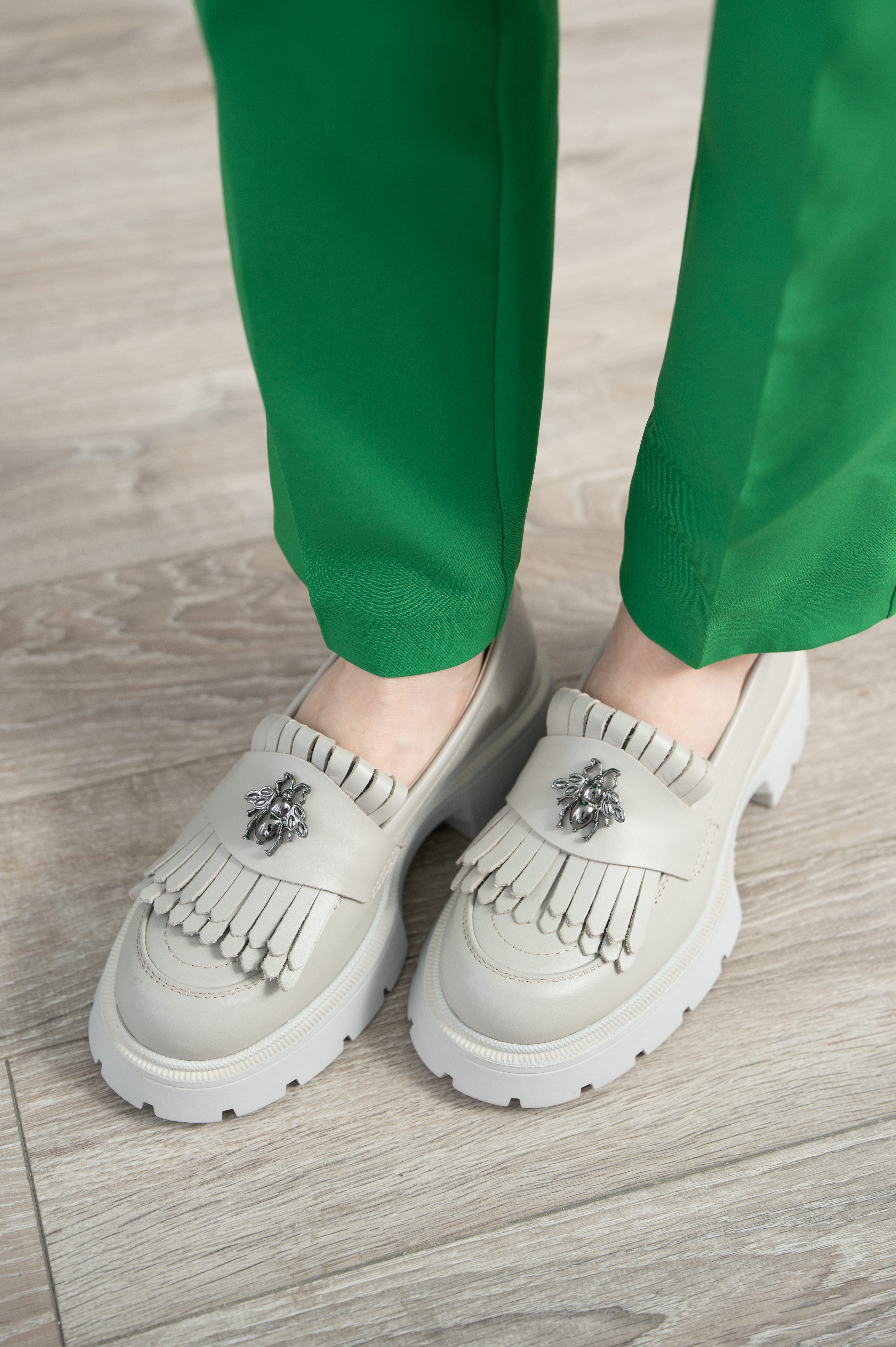 Mocasini dama, Glemis, piele naturala - Cod: 655, Culoare: Alb natur, Marime: 38
