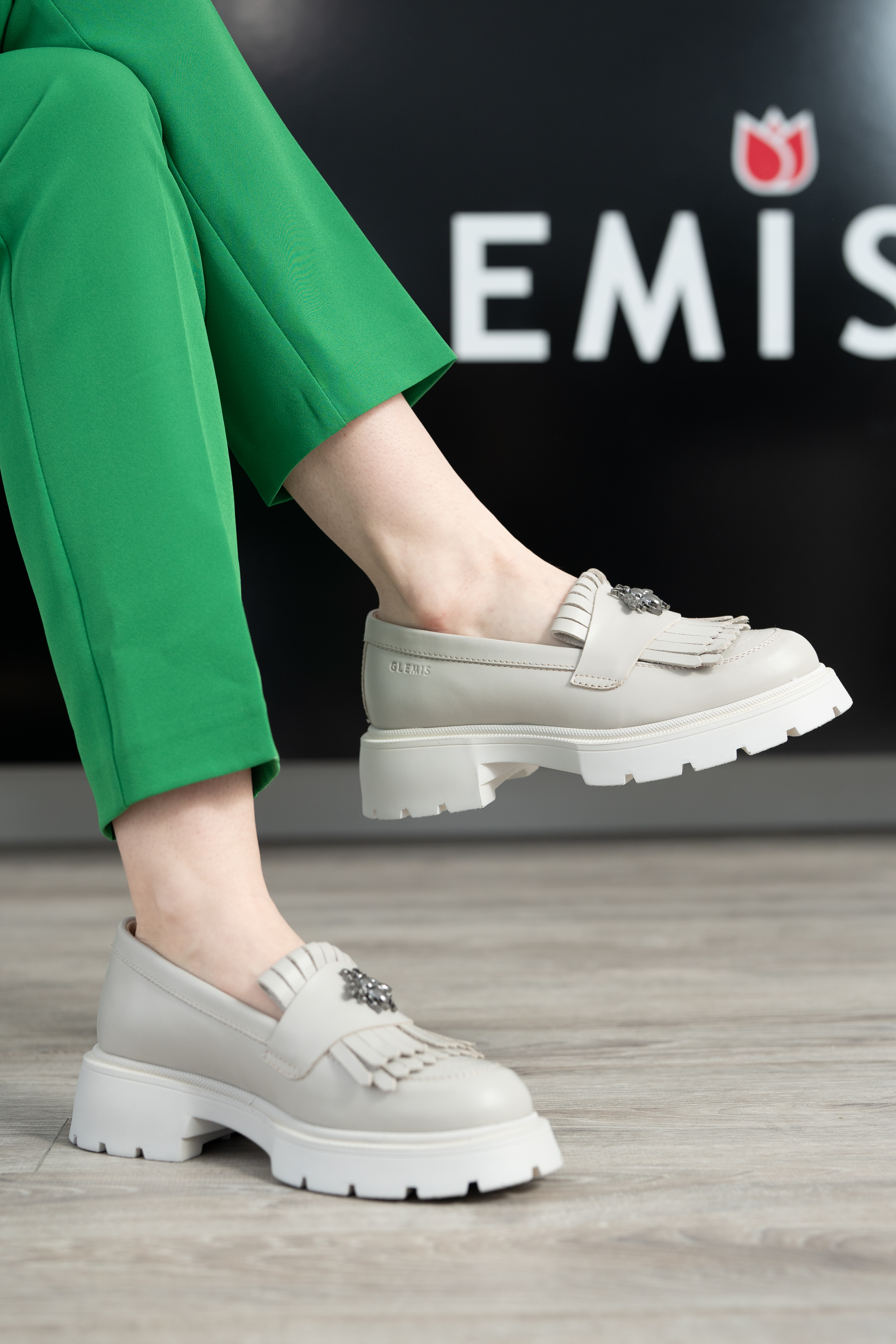 Mocasini dama, Glemis, piele naturala - Cod: 655, Culoare: Alb natur, Marime: 38