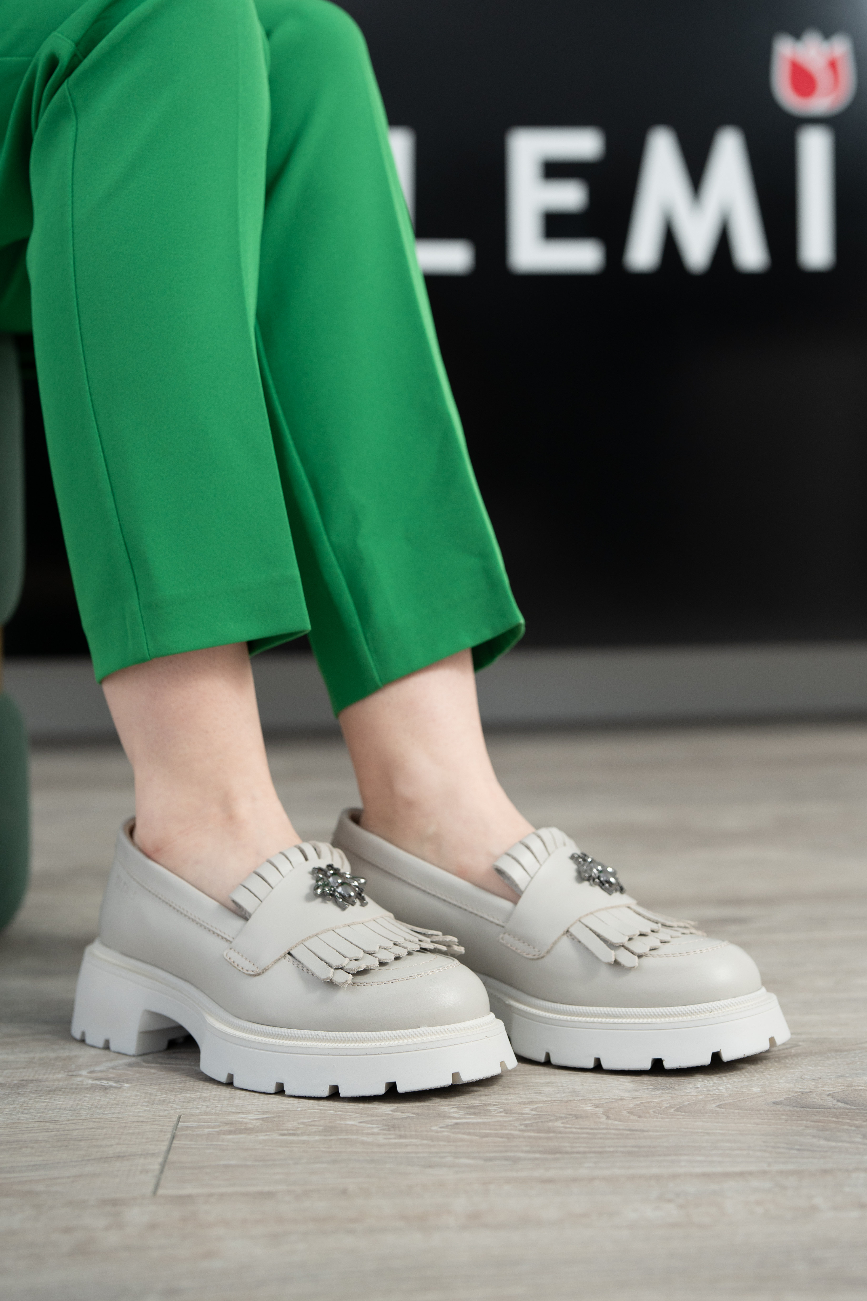 Mocasini dama, Glemis, piele naturala - Cod: 655, Culoare: Alb natur, Marime: 38